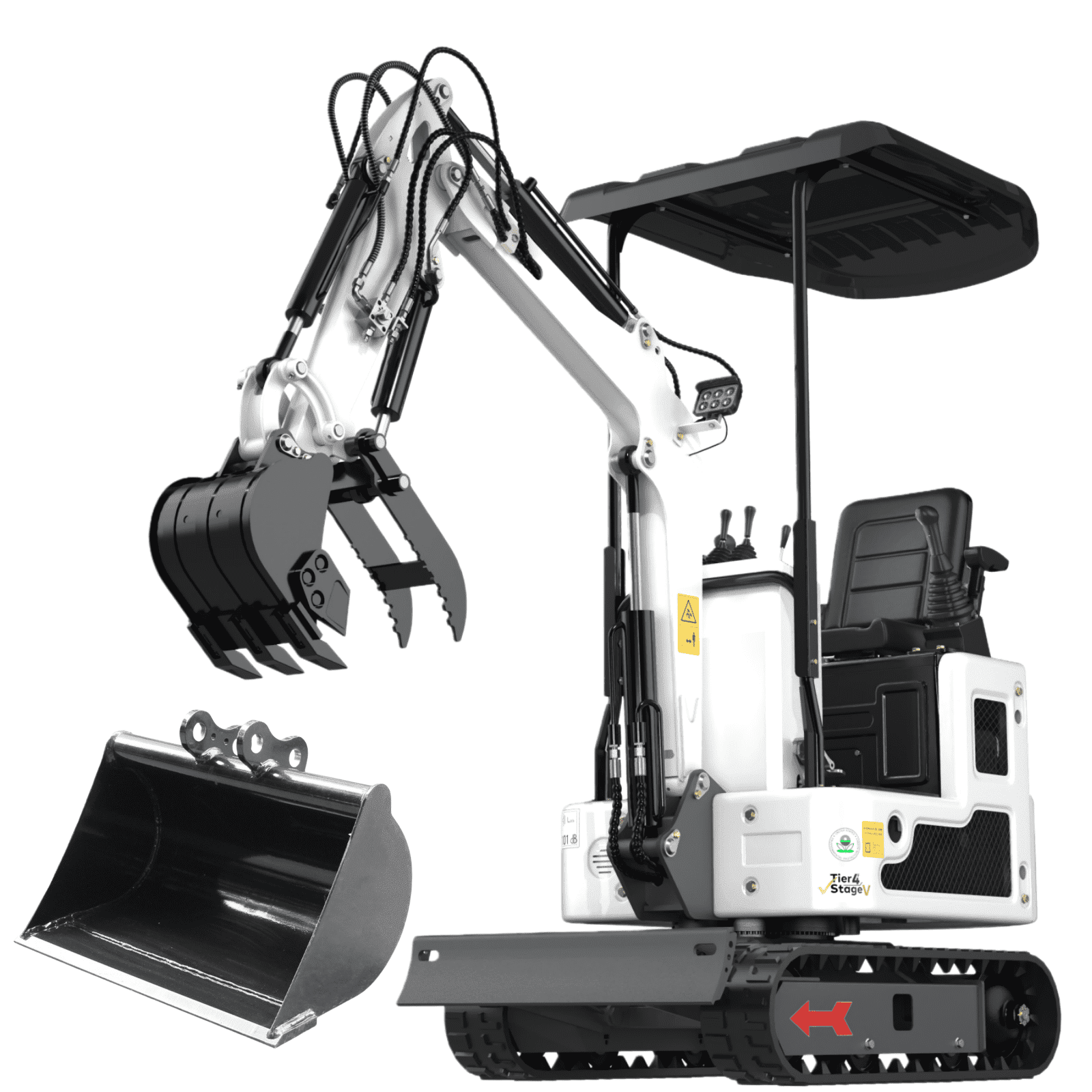 MachPro 1.2 Ton Mini Excavator with B&S Gasoline Engine and Toothless Bucket (88.82 x 36.1 x 87.2 in) 0morh
