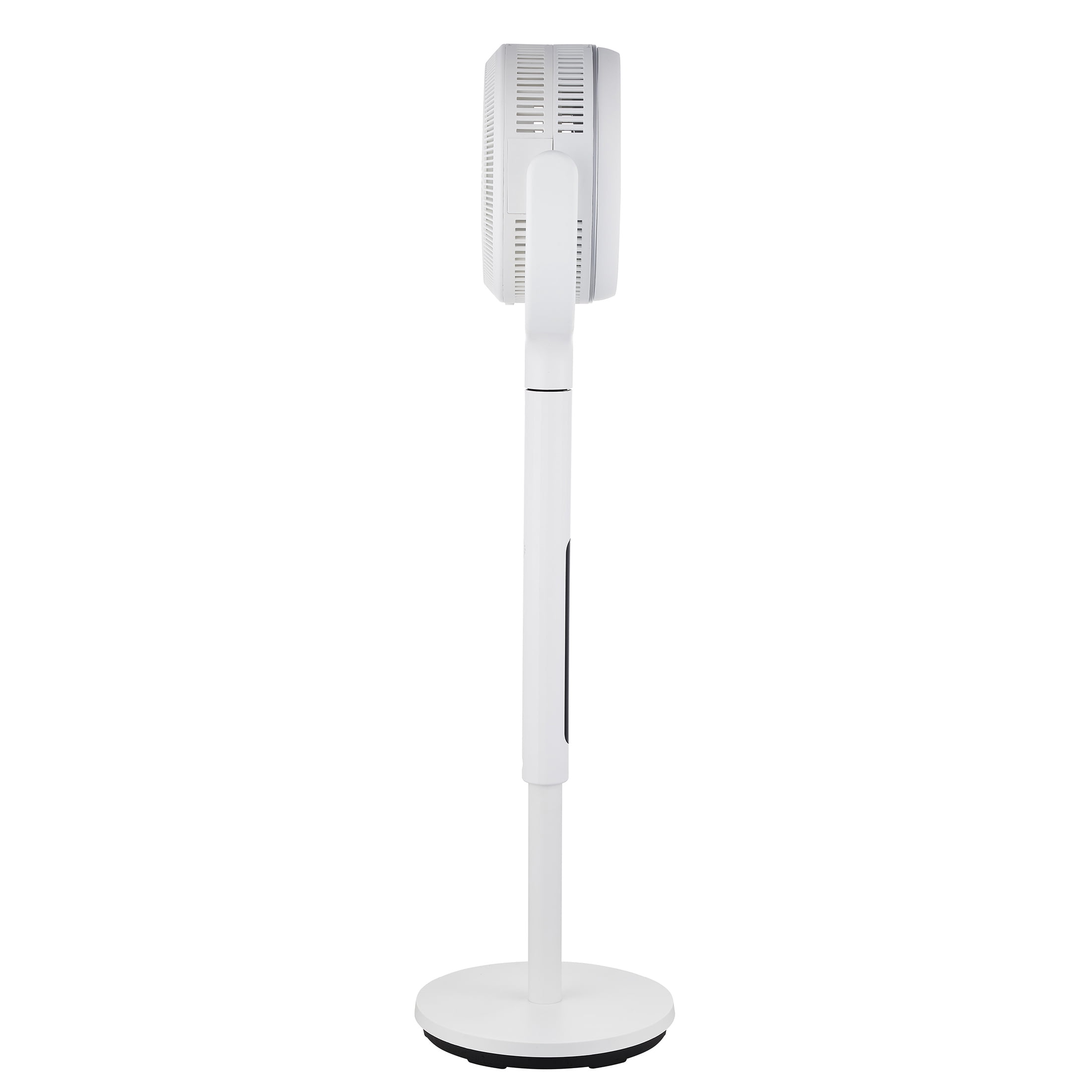 Midea Smart Pedestal Fan with Remote, 12-Speed Adjustable Height Oscillating Cooling Fan (White, 33.9-44.1 in) to45o