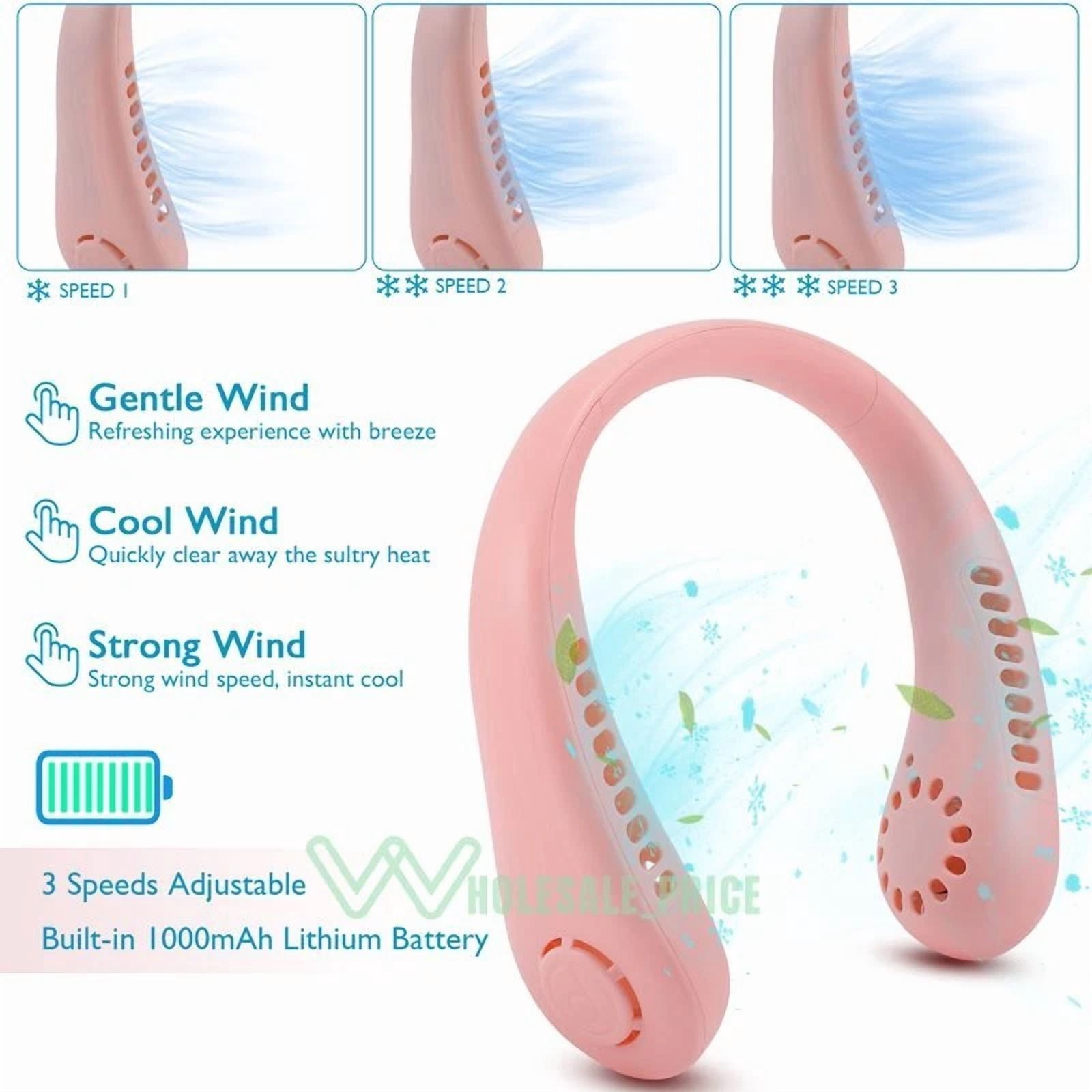 VAULT Portable Neck Fan Rechargeable Bladeless Personal Cooling Device (3-Speed, 1 Unit) 5w41b