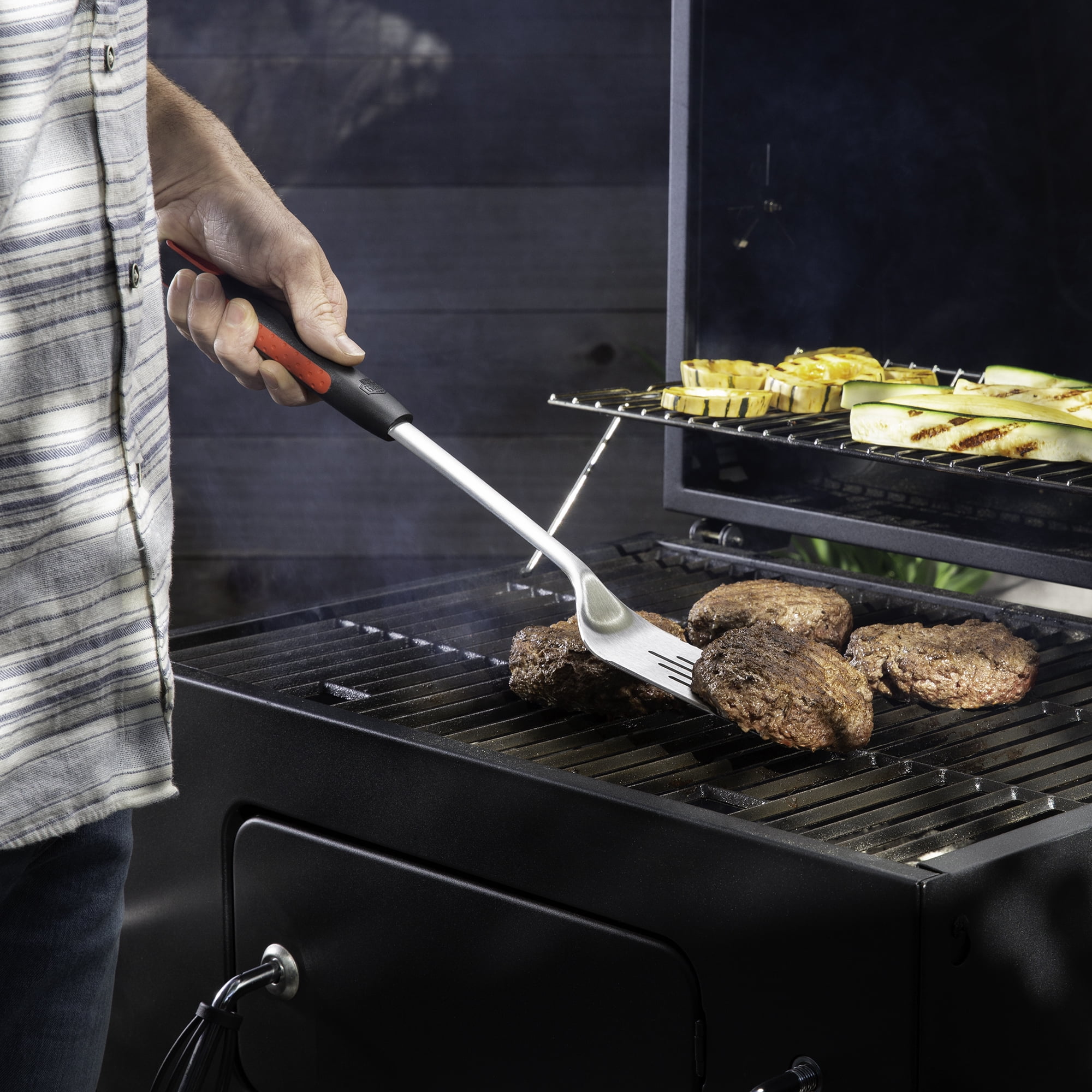 Expert Grill BBQ Grilling Tool Set, Stainless Steel Grill Accessories with Soft-Grip Handles (Black, 3 Piece Set) en0aa
