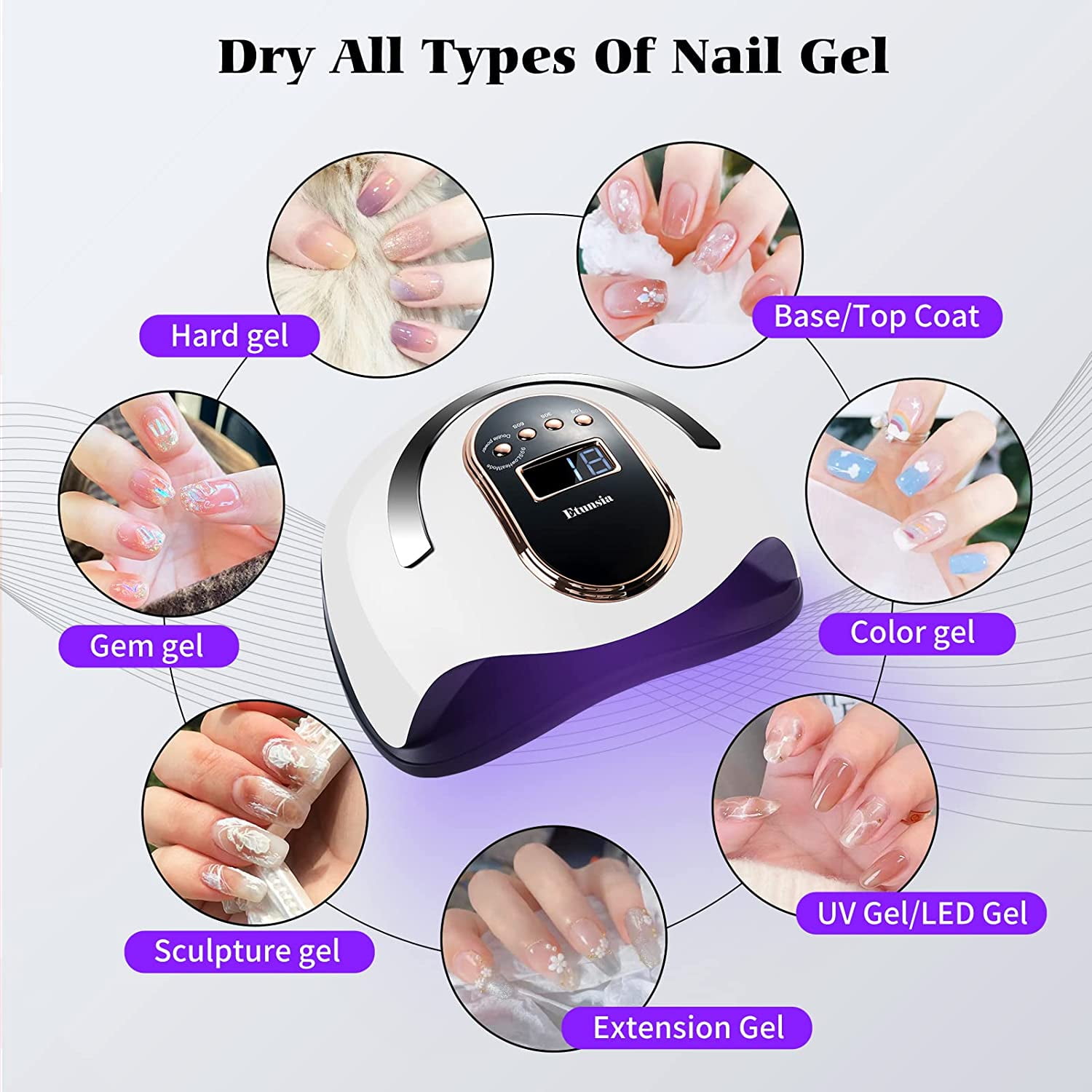 COWIN UV LED Nail Lamp for Gel Polish Curing, Professional 168W Smart Sensor Dryer (White, 9.13 x 8.15 x 4.25 in) lfwxj