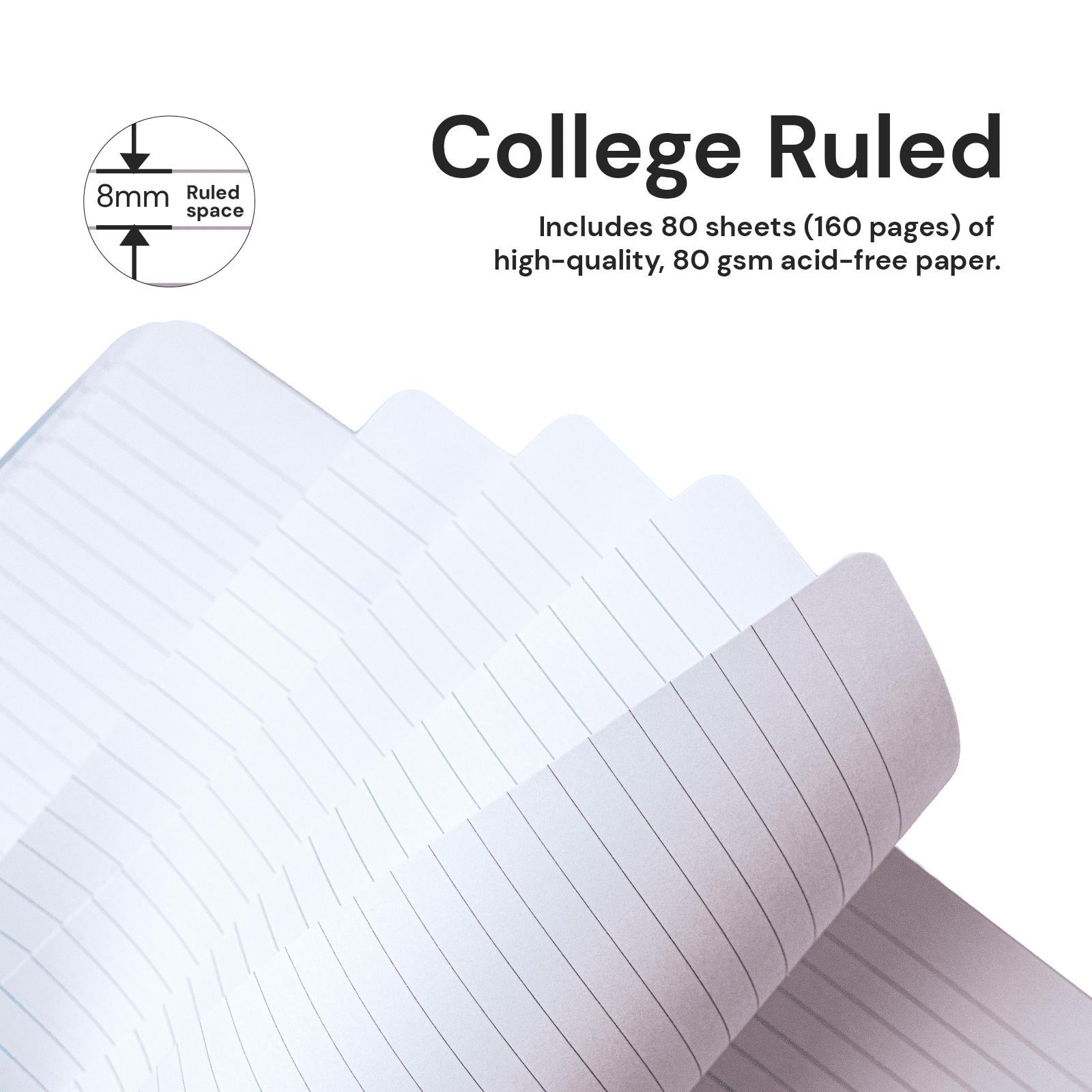 ONAVIA Lined Journal Notebook, Hardcover College Ruled Notepad for Work and School (Black, 3 Pack, 8.27 in x 11.6 in) utidl