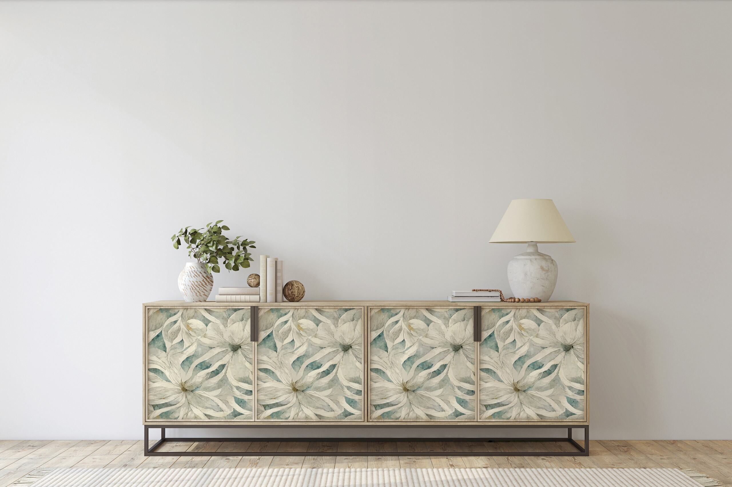 WallWear Peel and Stick Wallpaper, Urban Stems Removable Vinyl Wall Decor (Beige, 17.5 in x 216 in) 54nv0