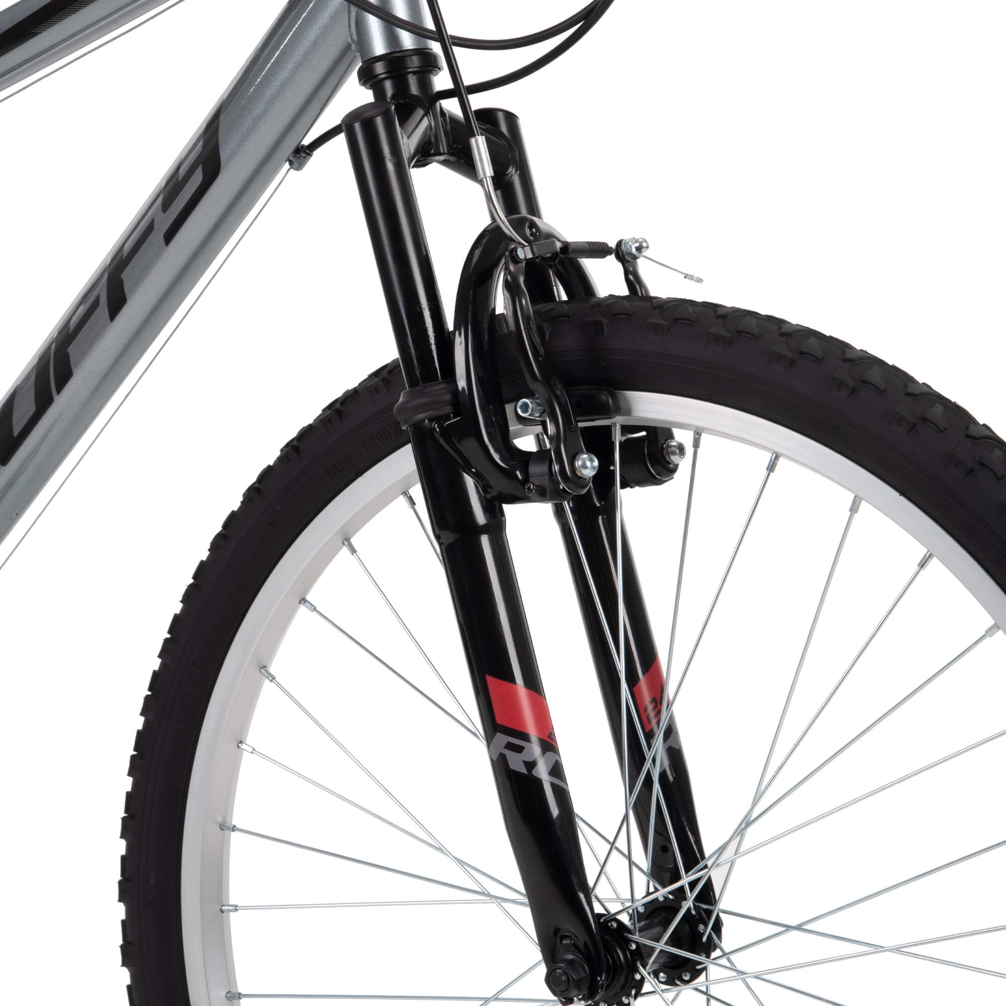 Huffy Rock Creek Mountain Bike, 18-Speed Trail Bicycle, Front Suspension, (Gray, 24 in) yie4l
