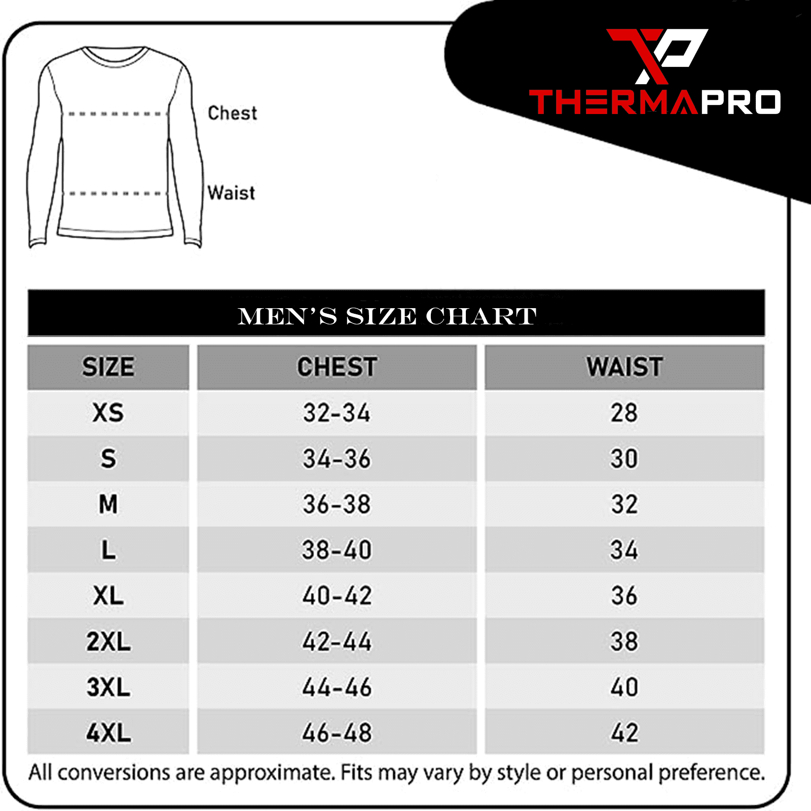 Therma Pro Men's Thermal Compression Long Sleeve Base Layer Shirt (Black, Large) 1bkq7