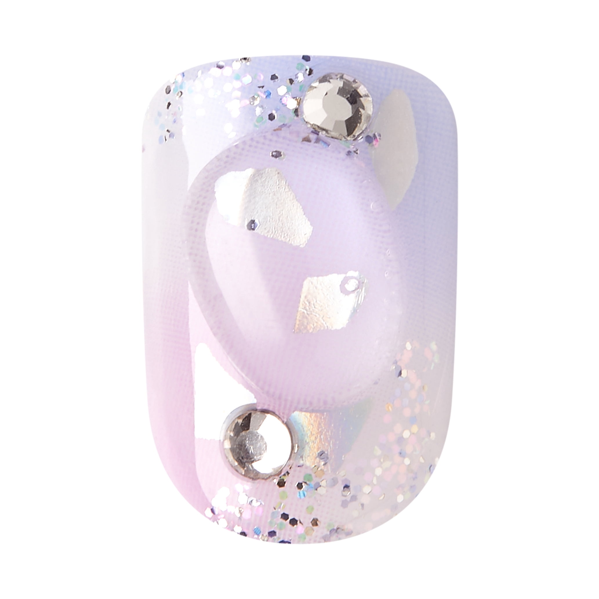 KISS imPRESS Premium Press-on Nails, Short Square Shape, Glossy Blue (30 Pieces) 0bb2b