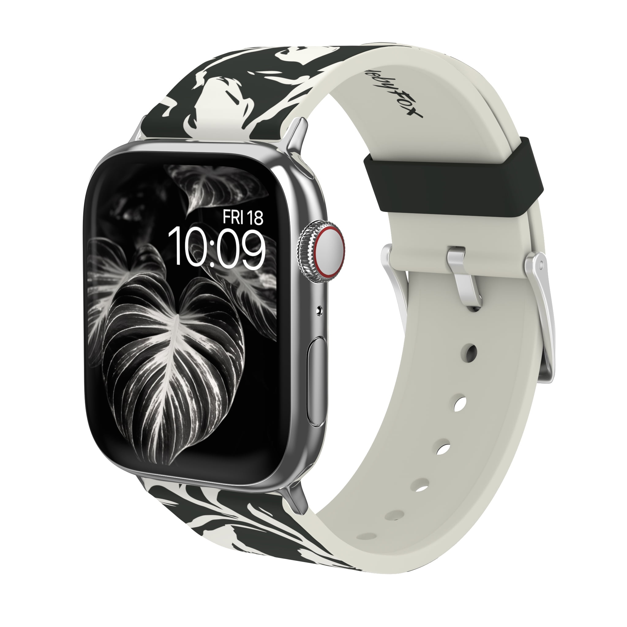 MobyFox Midnight Flora Silicone Smartwatch Band (Black, Universal Fit) a43xp