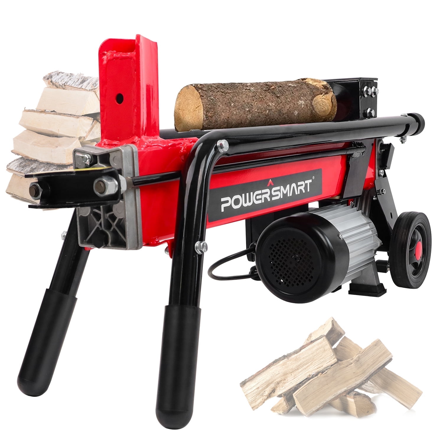 PowerSmart 7-Ton Electric Log Splitter, 15A Motor, Horizontal Wood Splitter for Firewood (20 in Length Capacity) 0kczh