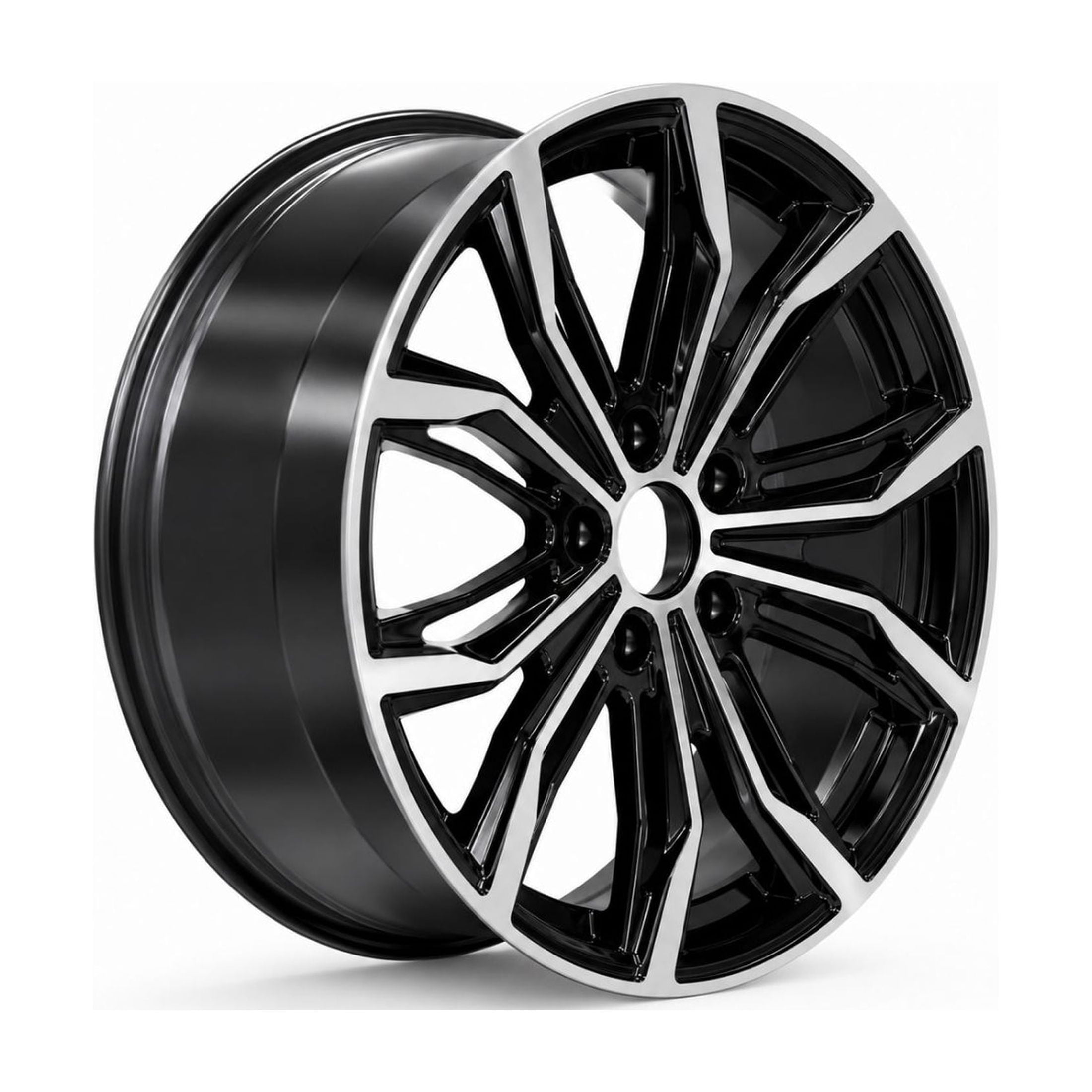 NextSet Wheels 17 in Alloy Wheel Rim (Black Machined, 5x100 Bolt Pattern) r21c1