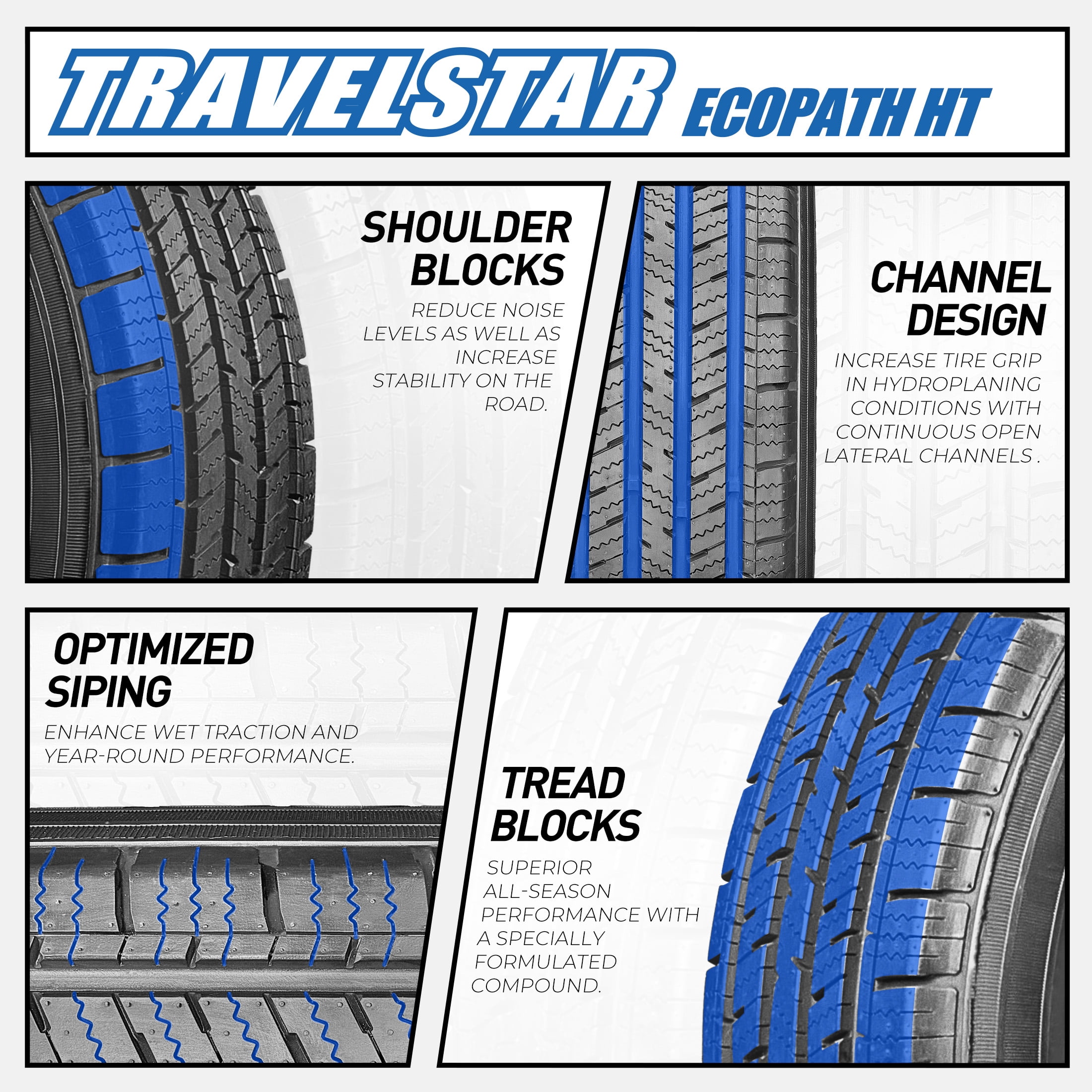 Travelstar ECOPATH HT All Season Light Truck SUV Tire (LT245/75R16, 10-Ply E) lqltw