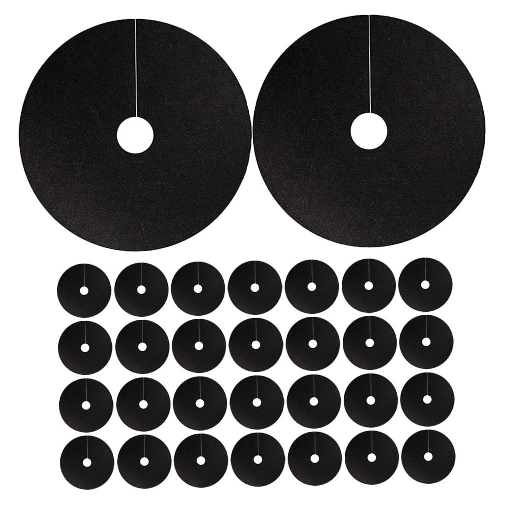 HINTRMENT Non-Woven Tree Mulch Ring Weed Barrier Mat for Garden Plant Protection (30 Pack) 6zdao