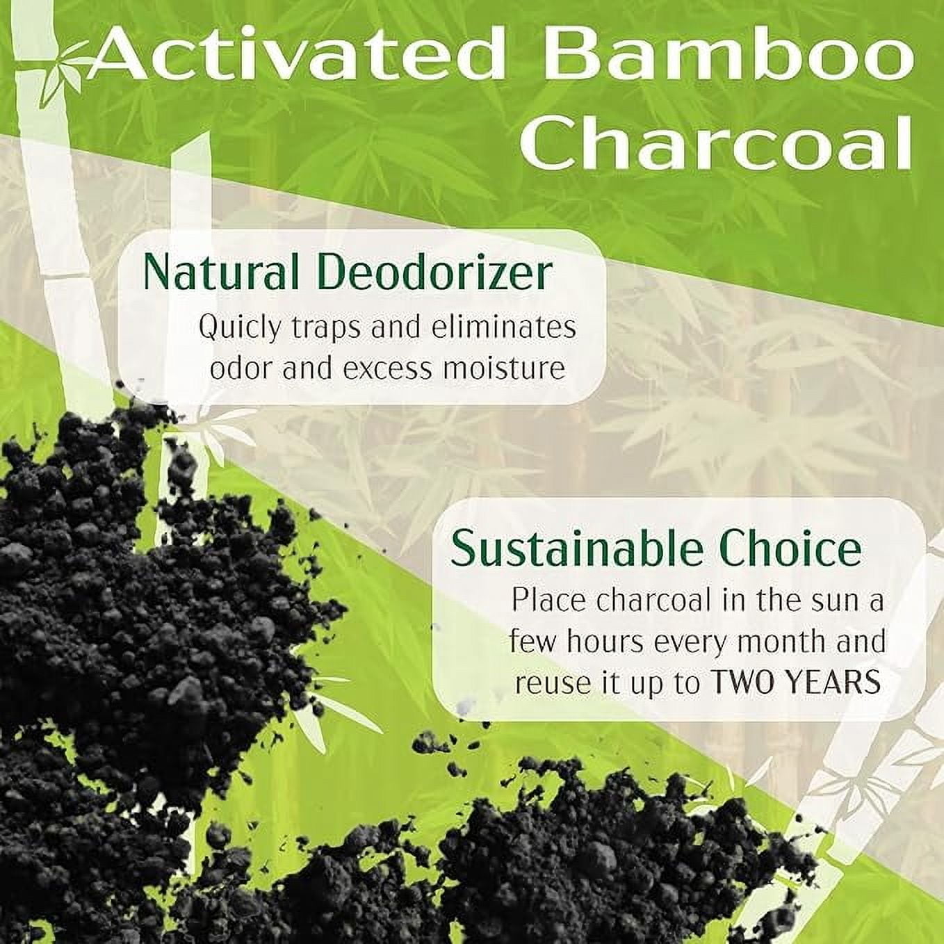 BambooMN Bamboo Charcoal Air Purifying Bags (Black, 28.2 oz, 2 Pack) goa55