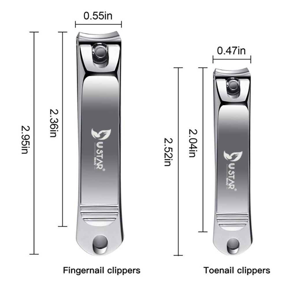 Bestope Stainless Steel Nail Clipper Set (Silver, 2 Piece) d9q95