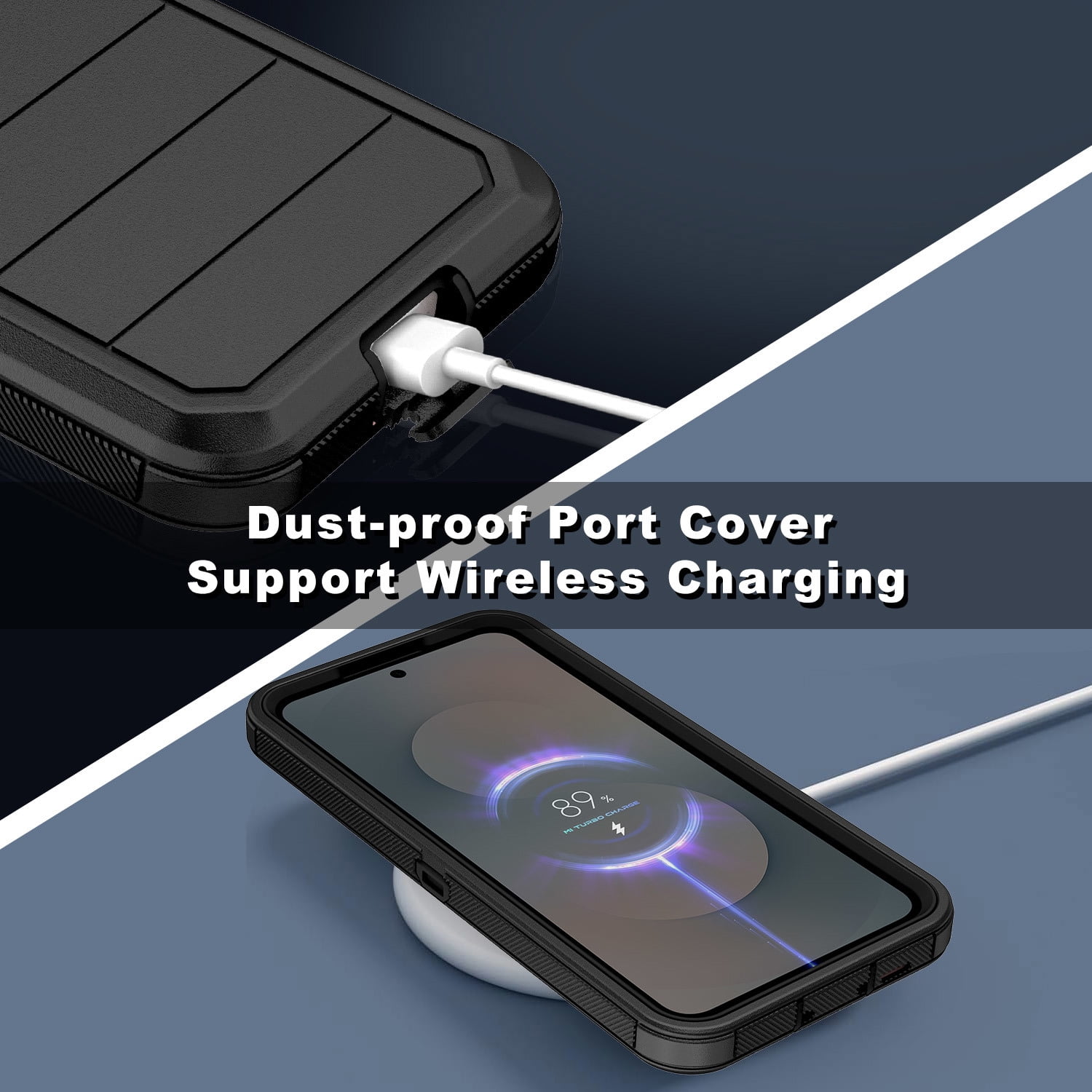 Petocase Samsung Galaxy S25 FE 5G Case, Rugged Shockproof 3-Layer Full Body Protective Cover (Black, 6.7 in) xw9f9