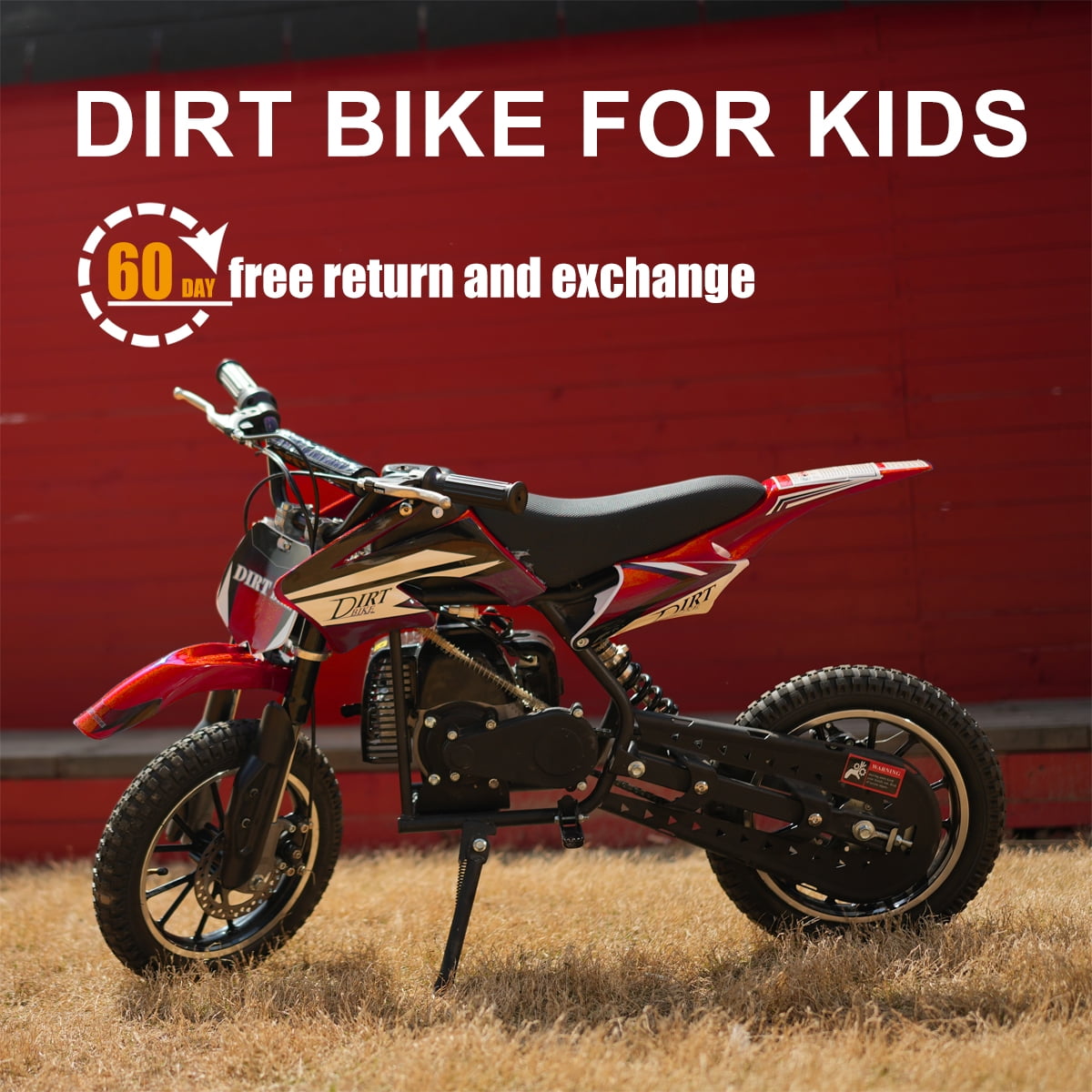 SAY YEAH 50cc Gas Powered Off-Road Dirt Bike for Kids, Automatic Transmission, Durable Steel Frame (Red, 46 in x 46 in x 14 in) iuk8x