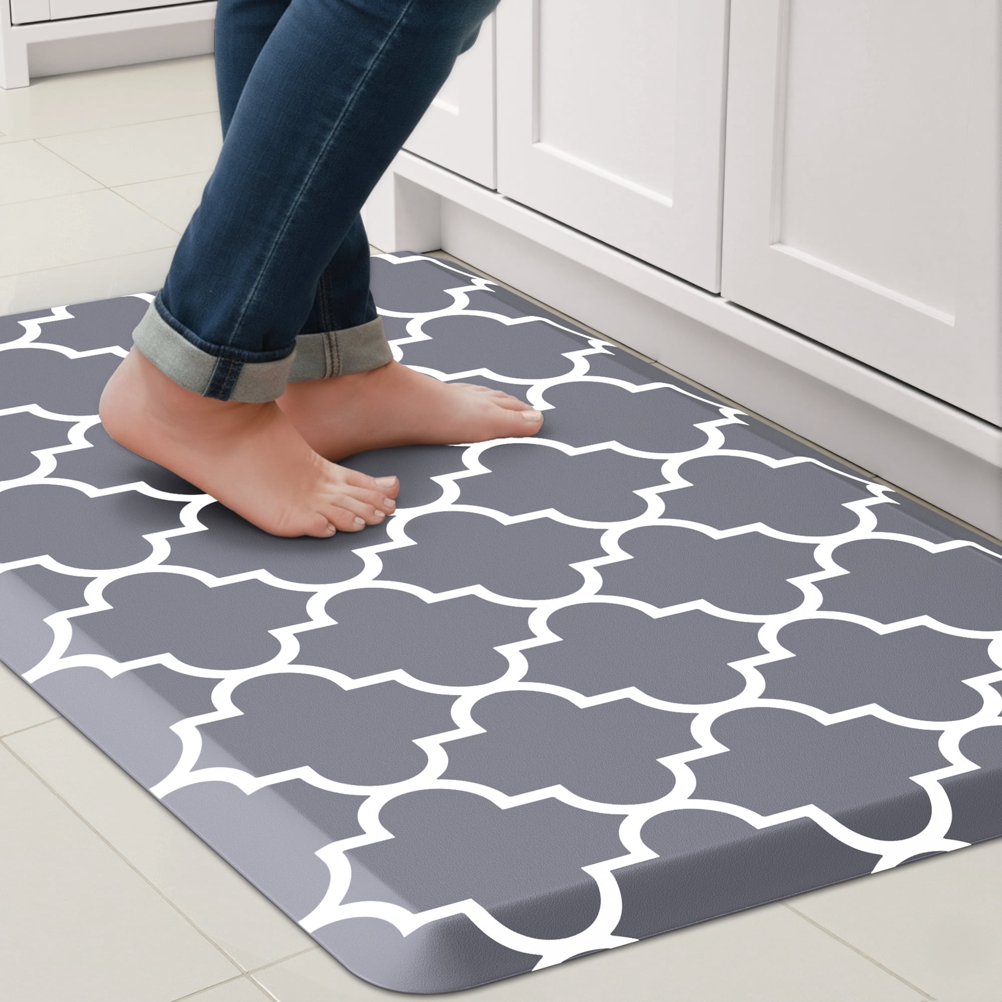Galmaxs7 Anti-Fatigue Kitchen Mat Non-Slip Waterproof Standing Floor Rug (Gray, 17 in x 28 in) 926ki