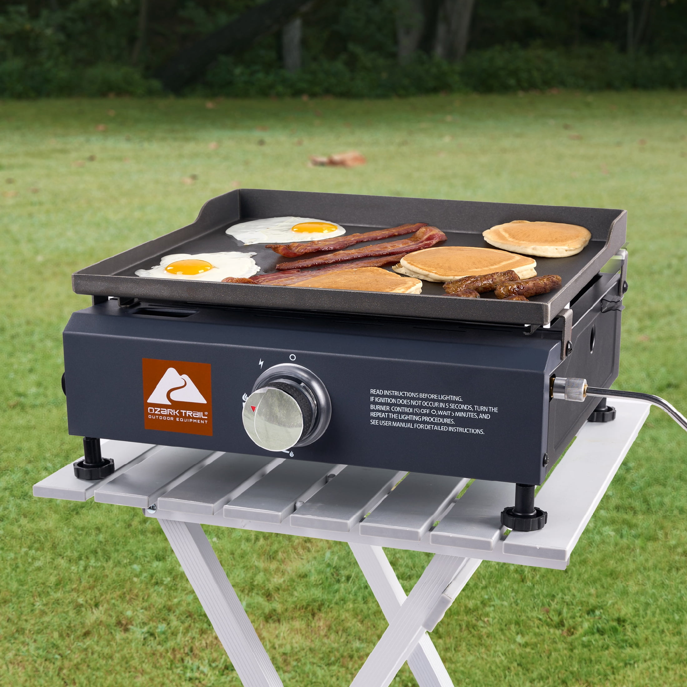 Ozark Trail 1-Burner Portable Propane Gas Outdoor Griddle (Grey, 260 sq in) 0c5f8