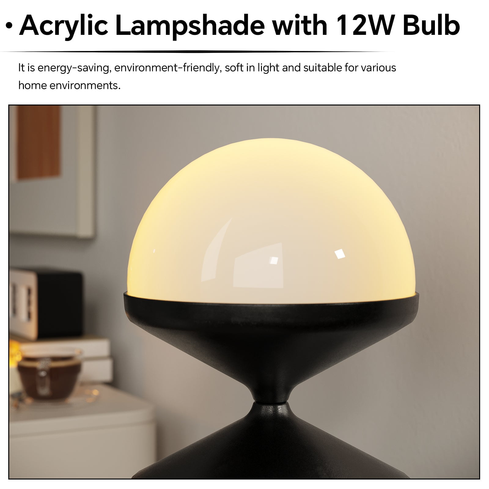 SUNMORY Modern Metal Floor Lamp, Dome Shape Standing Light with Acrylic Shade for Living Room and Bedroom (White, 46.69 in) cuafn
