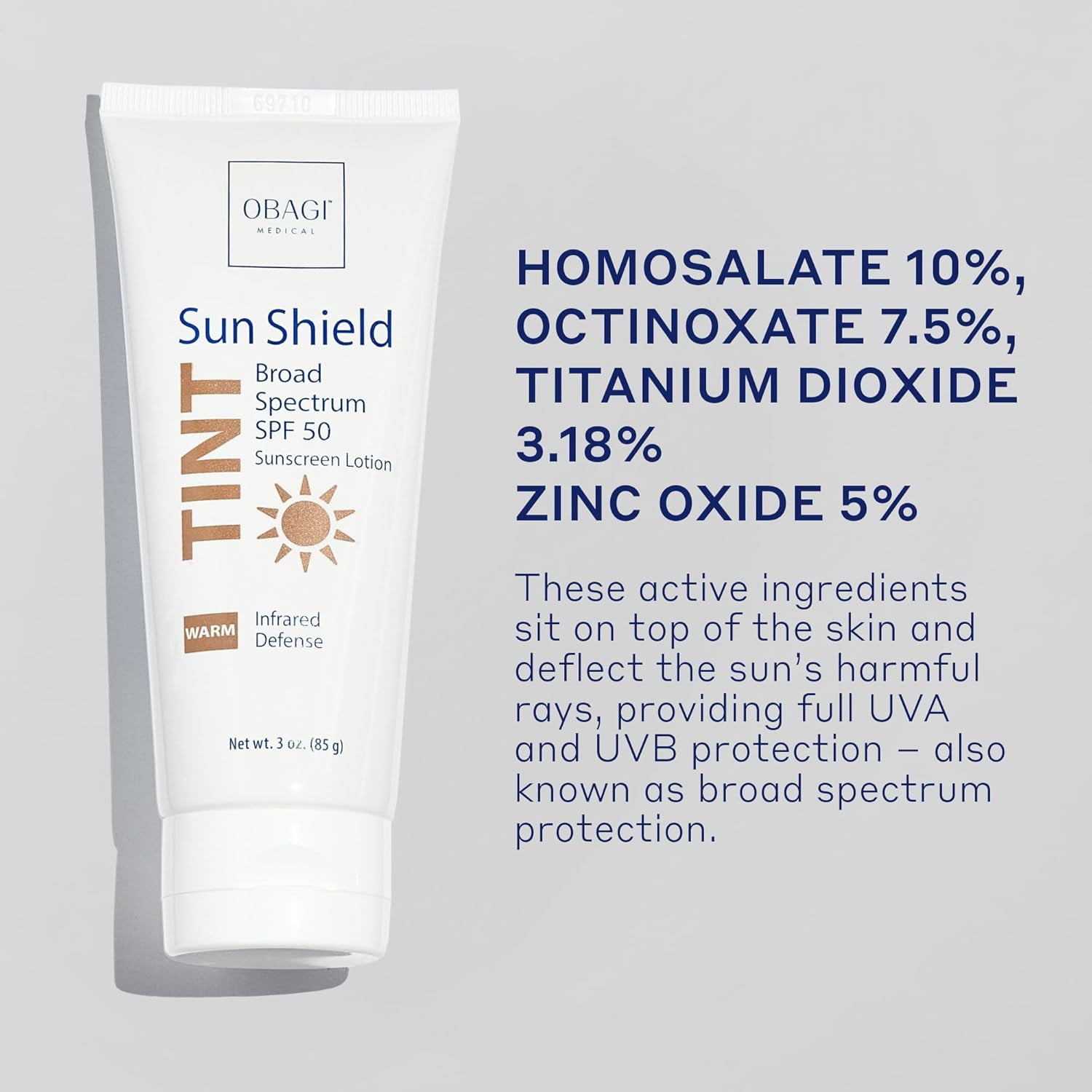 Obagi Sun Shield Tint Broad Spectrum SPF 50 Sunscreen (Warm, 3 oz) sd98j
