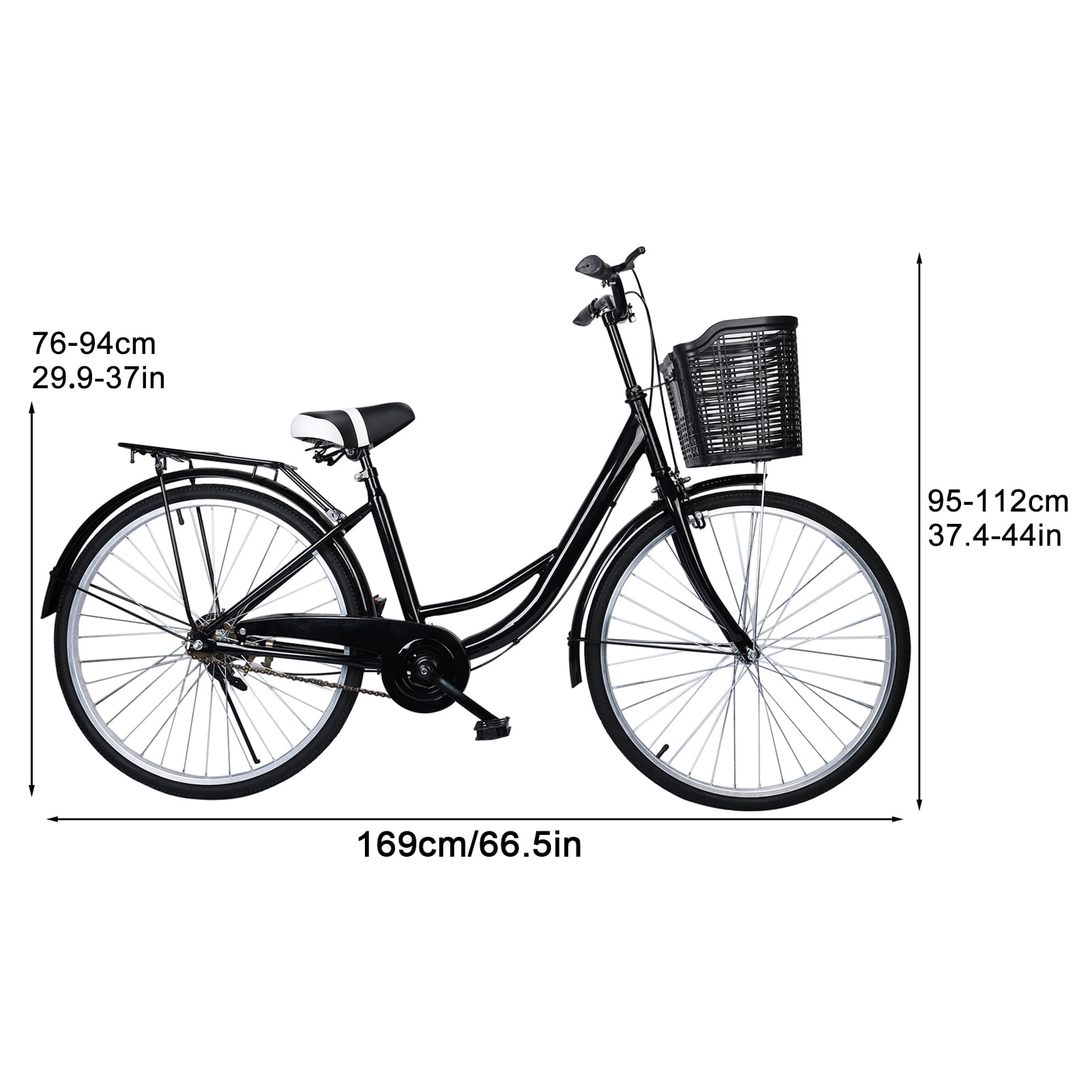 LA TALUS Adult Cruiser Bike with Basket (26 in) fp127