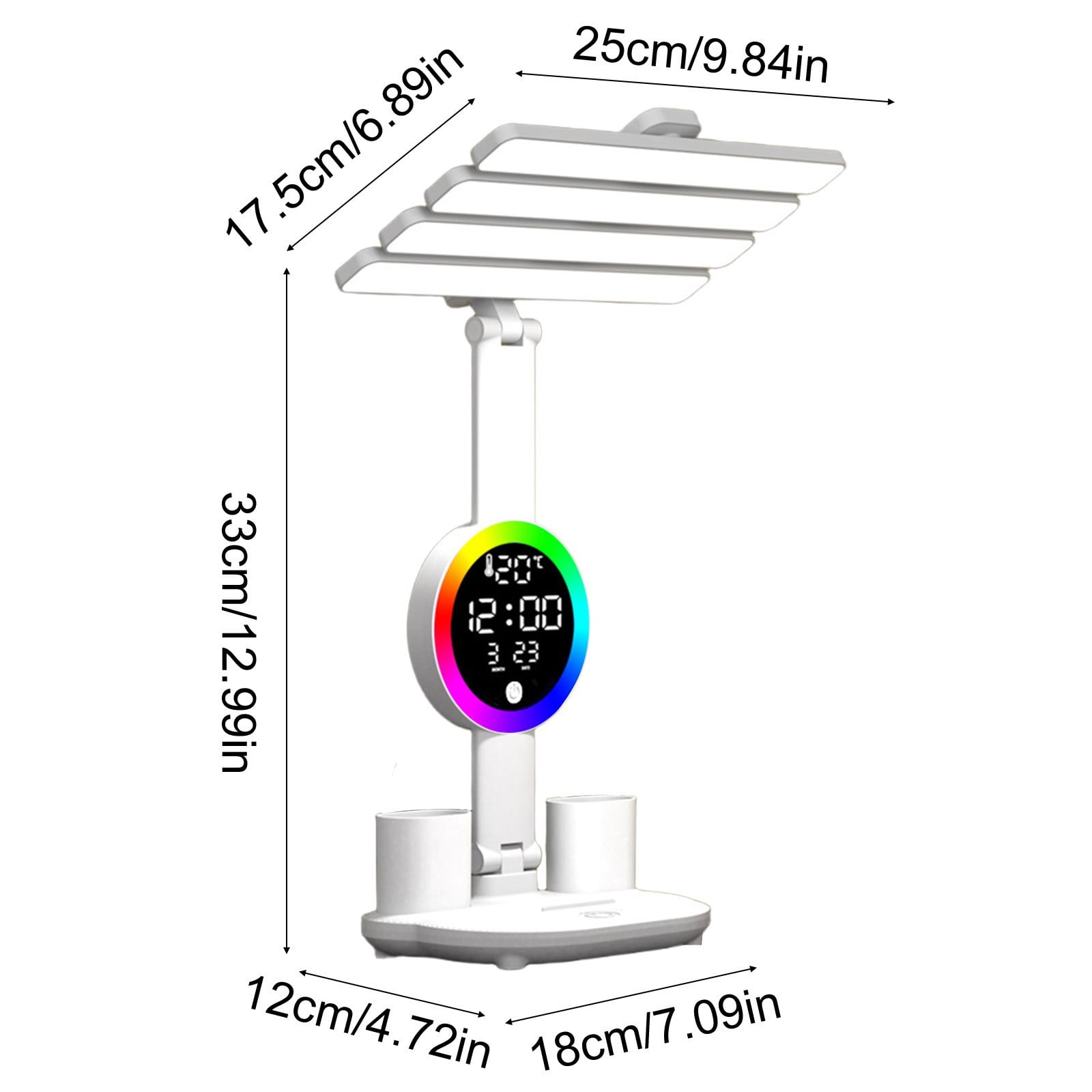 AuroraX Smart LED Desk Lamp with Pen Holder and Digital Display (White, 1 Pack) fpyuf - Image 4