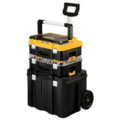 DEWALT TSTAK Modular Mobile Storage Tower, Heavy-Duty Tool Organizer System (Black/Yellow, 3-Piece Set) zge6k