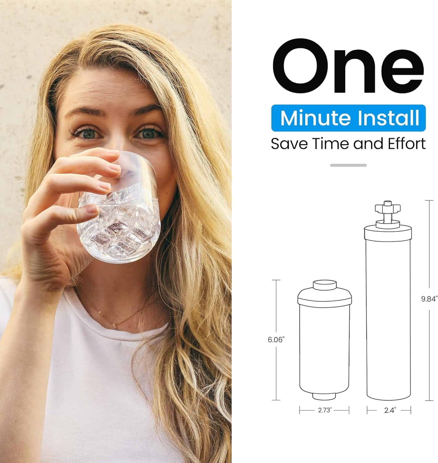 FilterLogic Gravity Water Filter Replacement Set for Berkey Systems (Black, 2-Pack) ytksf