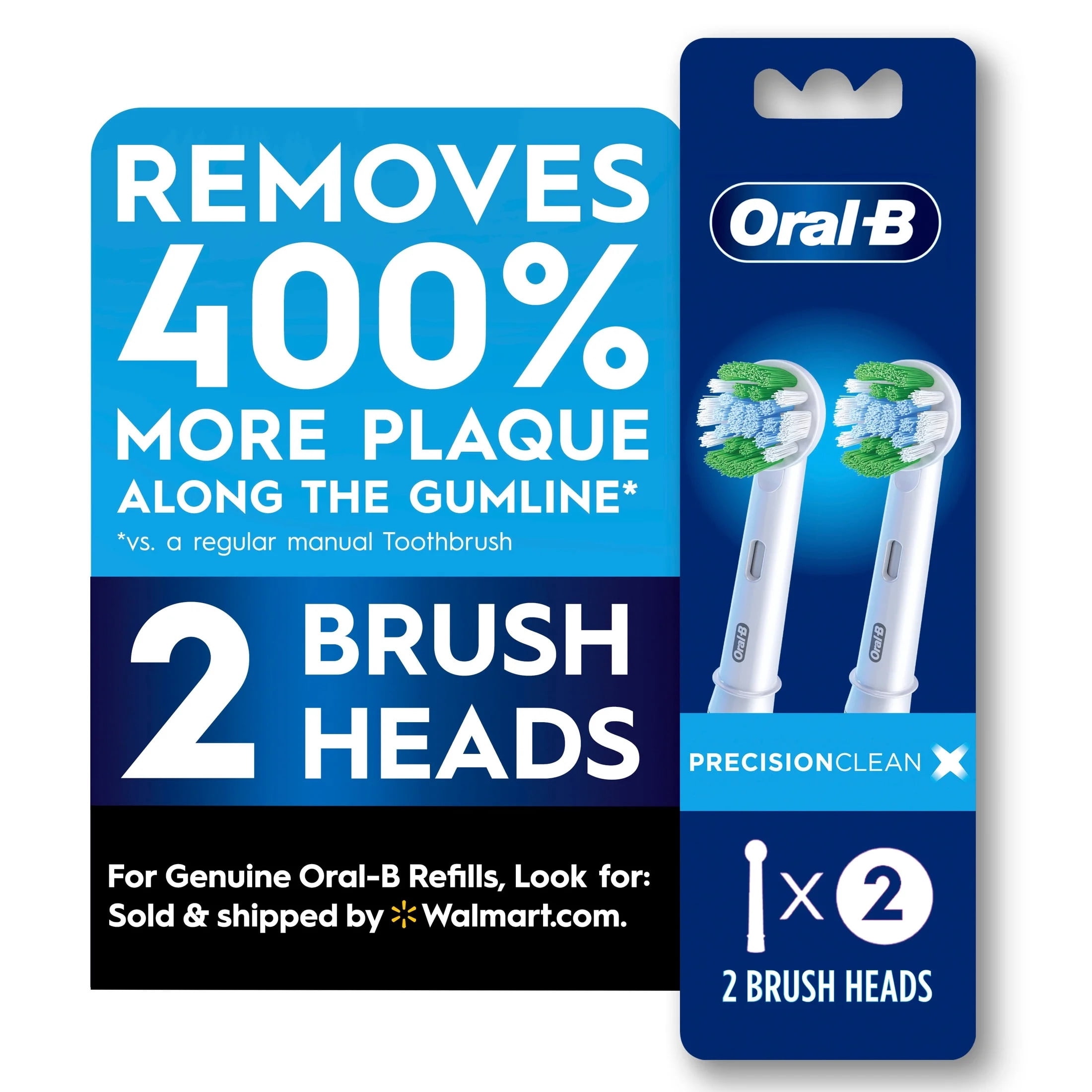 Oral-B PrecisionCleanX Electric Toothbrush Replacement Heads (White, 2 Count) z6gcy