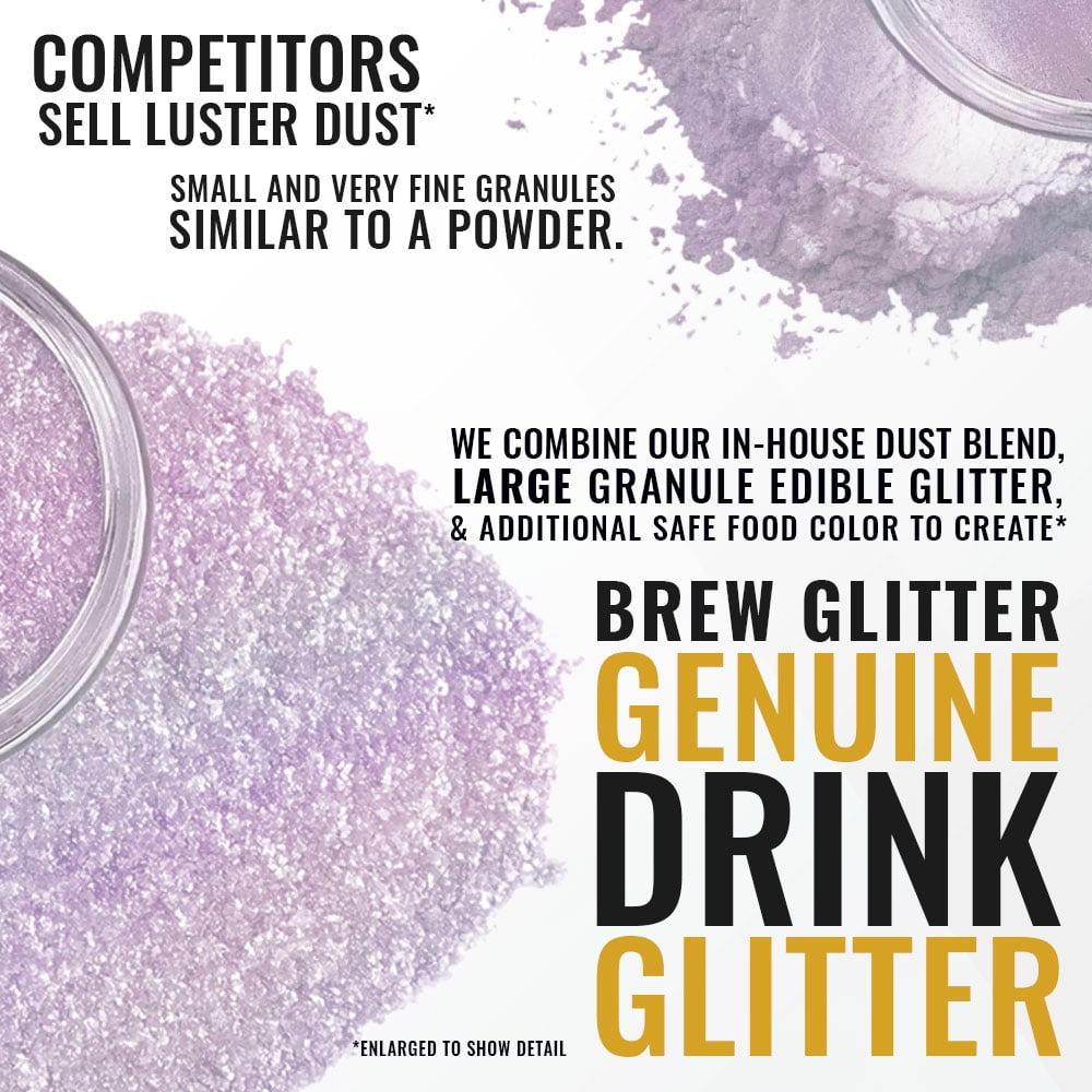 Brew Glitter Edible Drink Glitter for Cocktails and Beverages (Pink Iridescent, 0.14 oz) 70w27
