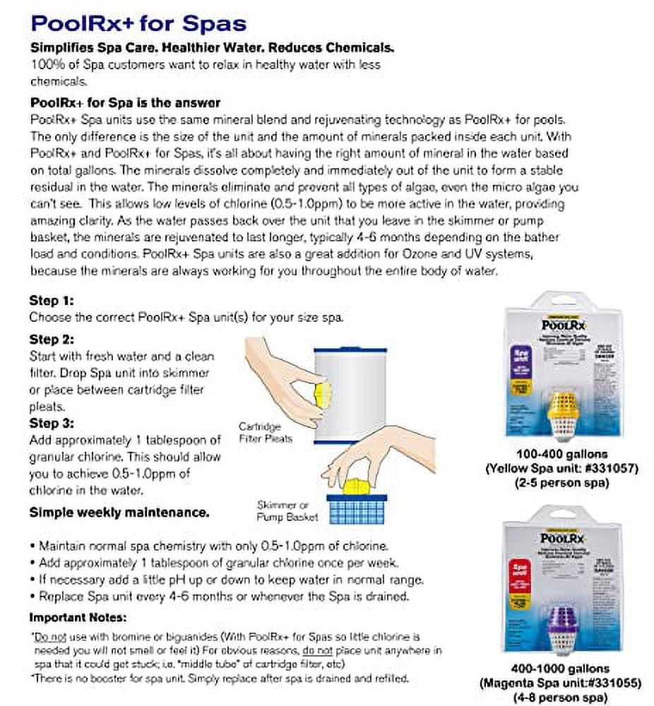 PoolRx Spa Algae Eliminator Treatment (Purple and White, 400-1,000 Gallons) eqhxc