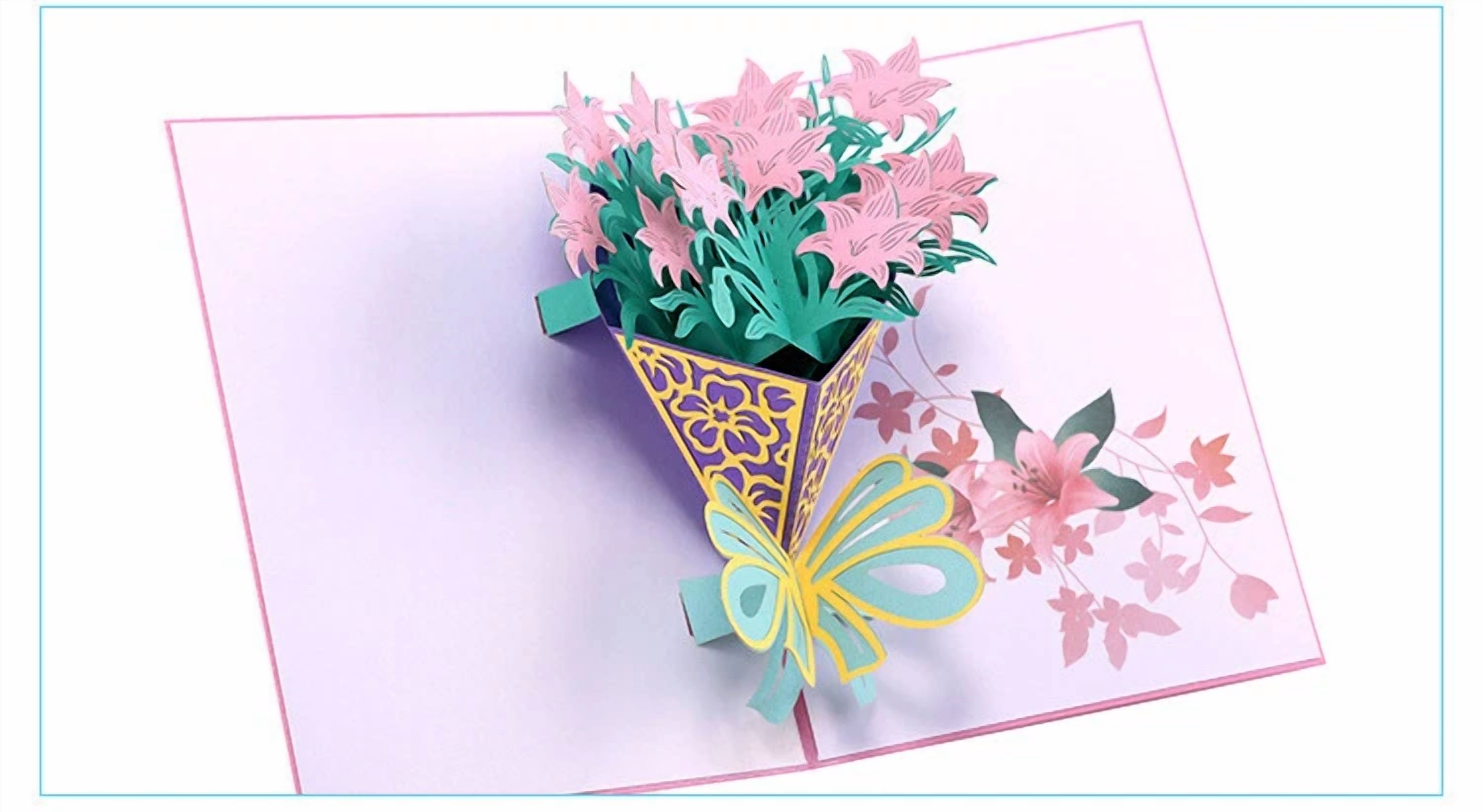 FLINT 3D Pop Up Greeting Card for Birthday Mother's Day Holiday Anniversary (5 in x 7 in) e8m0l