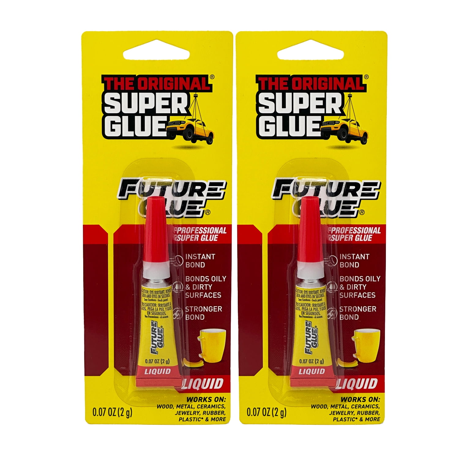 The Original Super Glue Heavy-Duty Adhesive for Plastic, Wood, and Ceramic Repair (Clear, 0.14 oz, 2 Pack) klivd