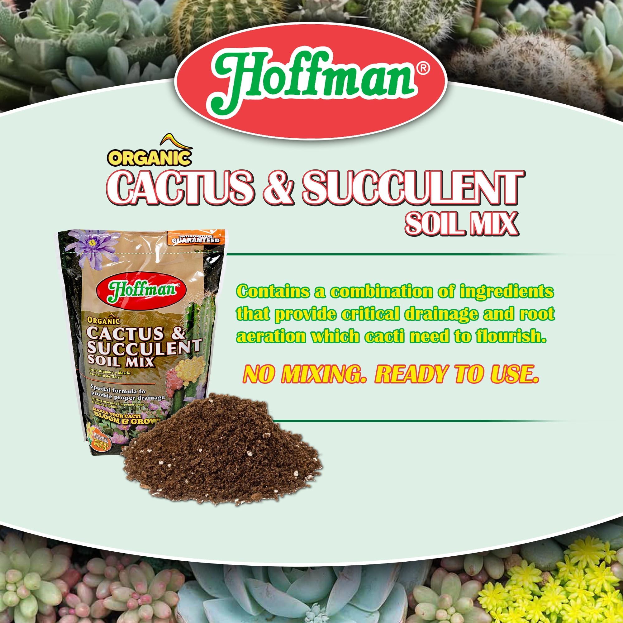 Hoffman Organic Cactus and Succulent Soil Mix (Professional Drainage Formula, 2.5 lb) upj7e