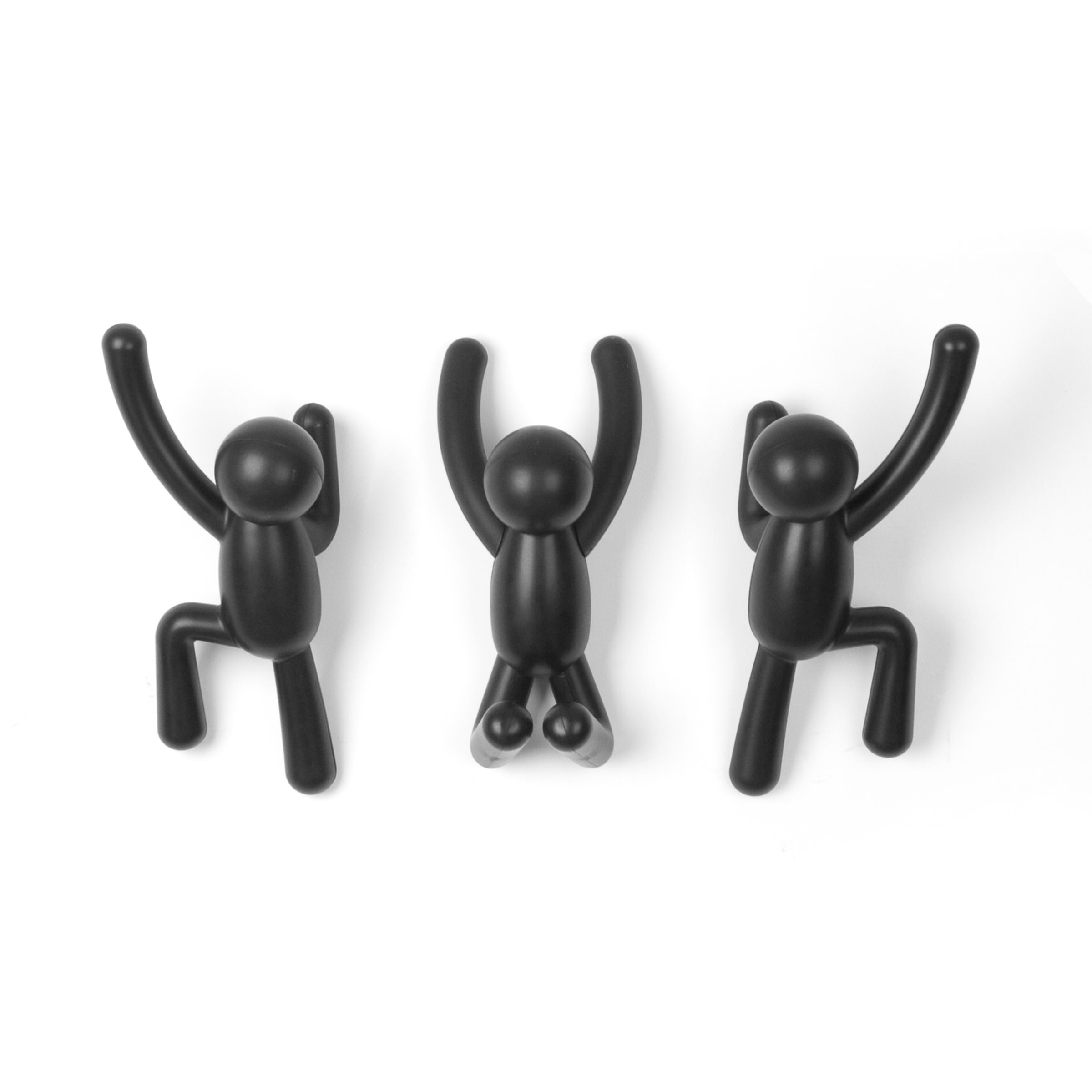 Umbra Buddy Wall Hooks Decorative Wall-Mounted Coat Hangers (Black, 5 lb Capacity) a7w95