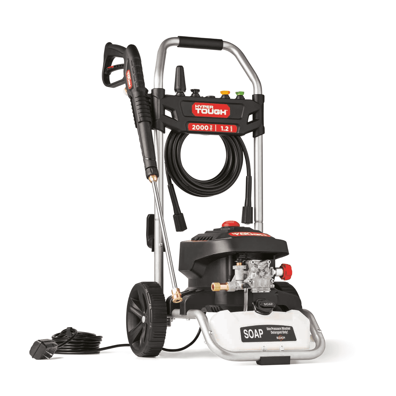 Hyper Tough Electric Pressure Washer, 2000 PSI at 1.2 GPM, Cold Water Cleaning System (120 V) h732n