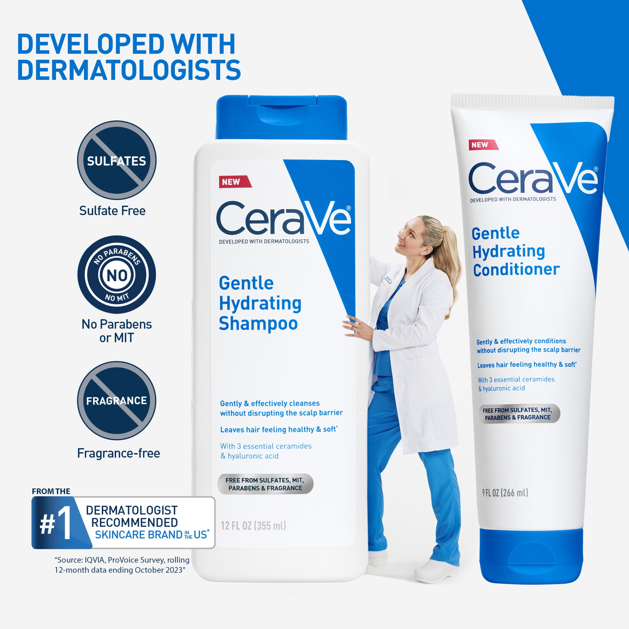 CeraVe Gentle Hydrating Shampoo for Normal to Dry Scalp and Hair (12 fl oz) wq9f1