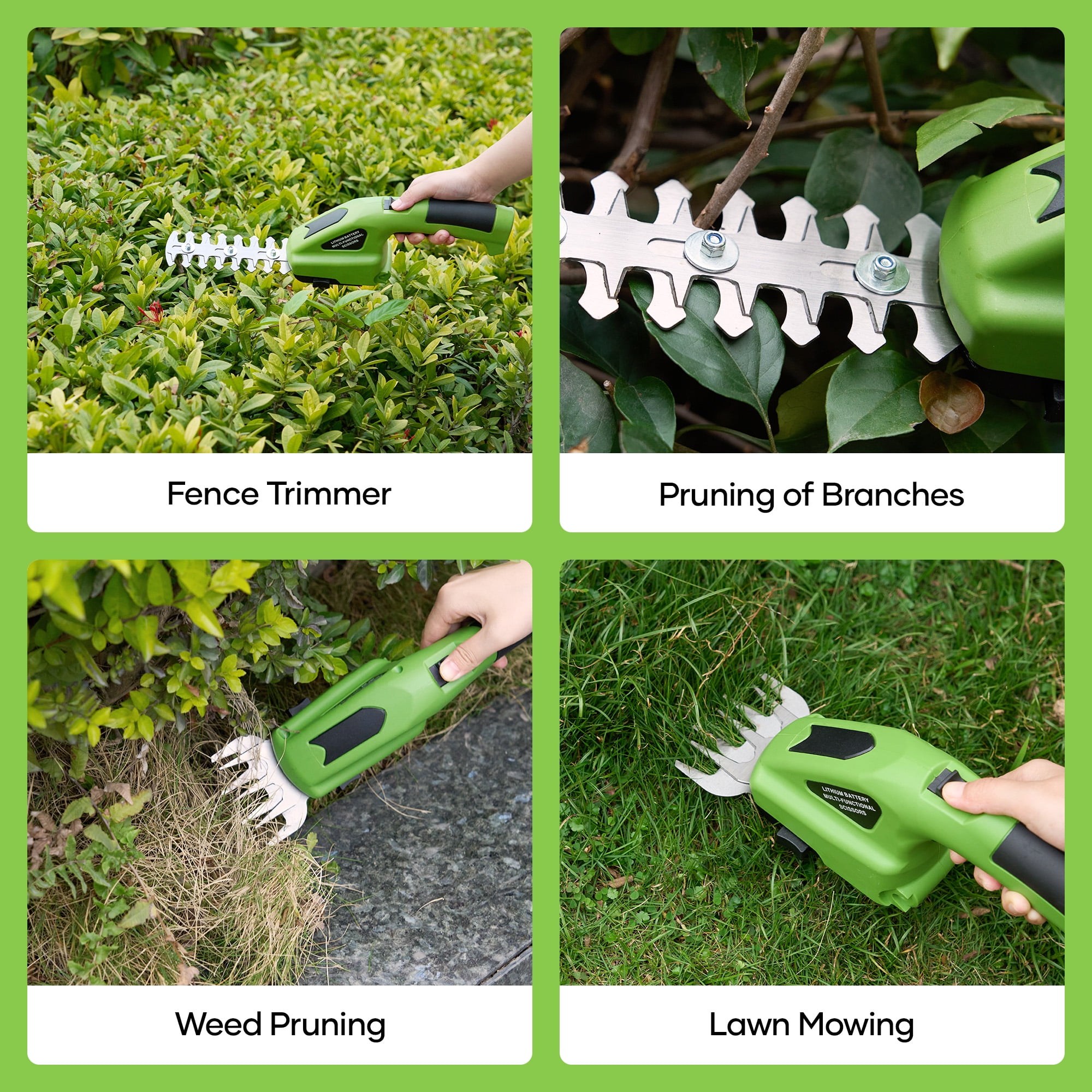 GASKY 2-in-1 Cordless Grass Shear and Hedge Trimmer (Green, 1.53 lb) cyzj5