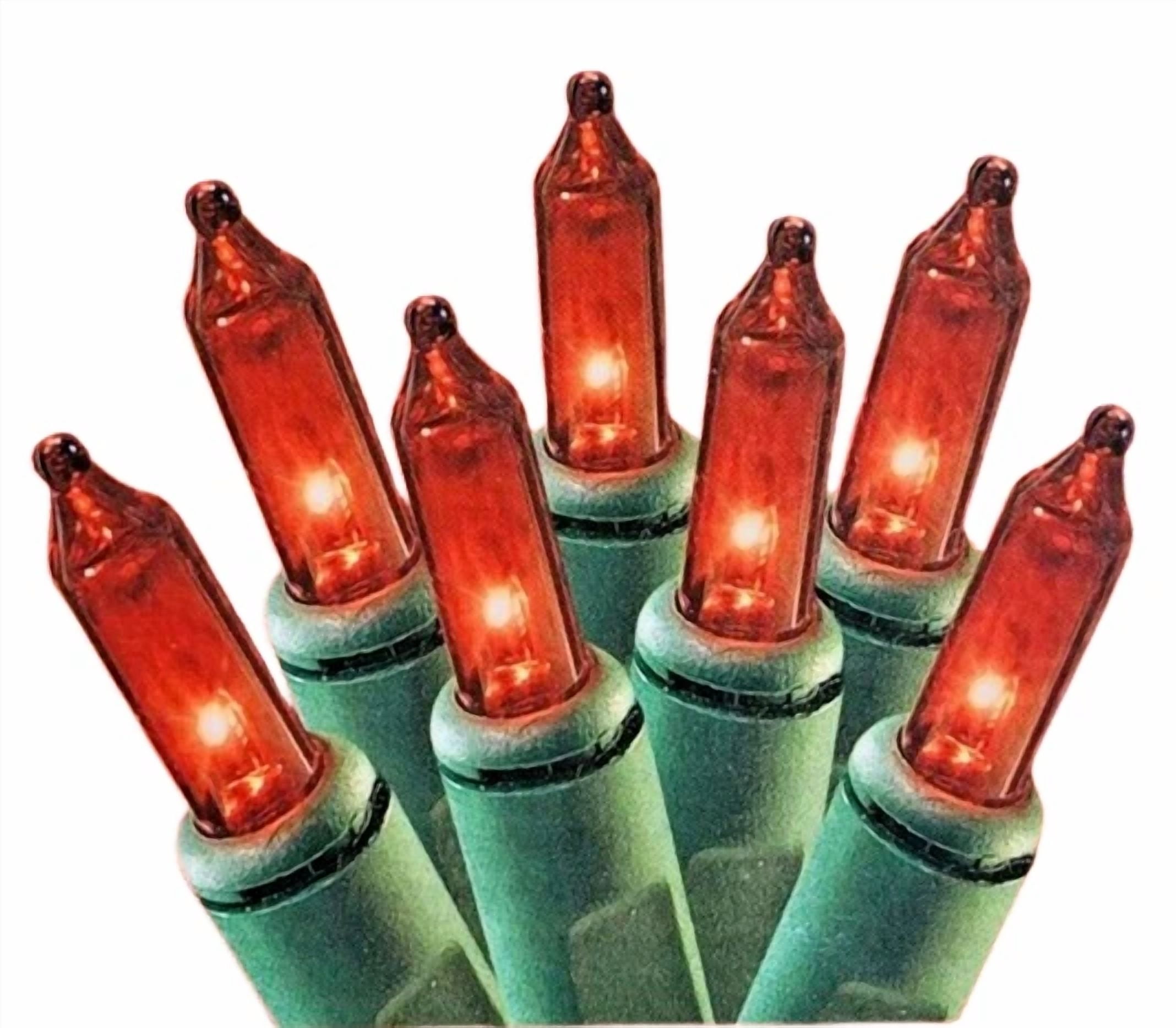 Knack Mini String Lights Incandescent Holiday Decor (Red, 20 ft, 100 Count) 6zgw1