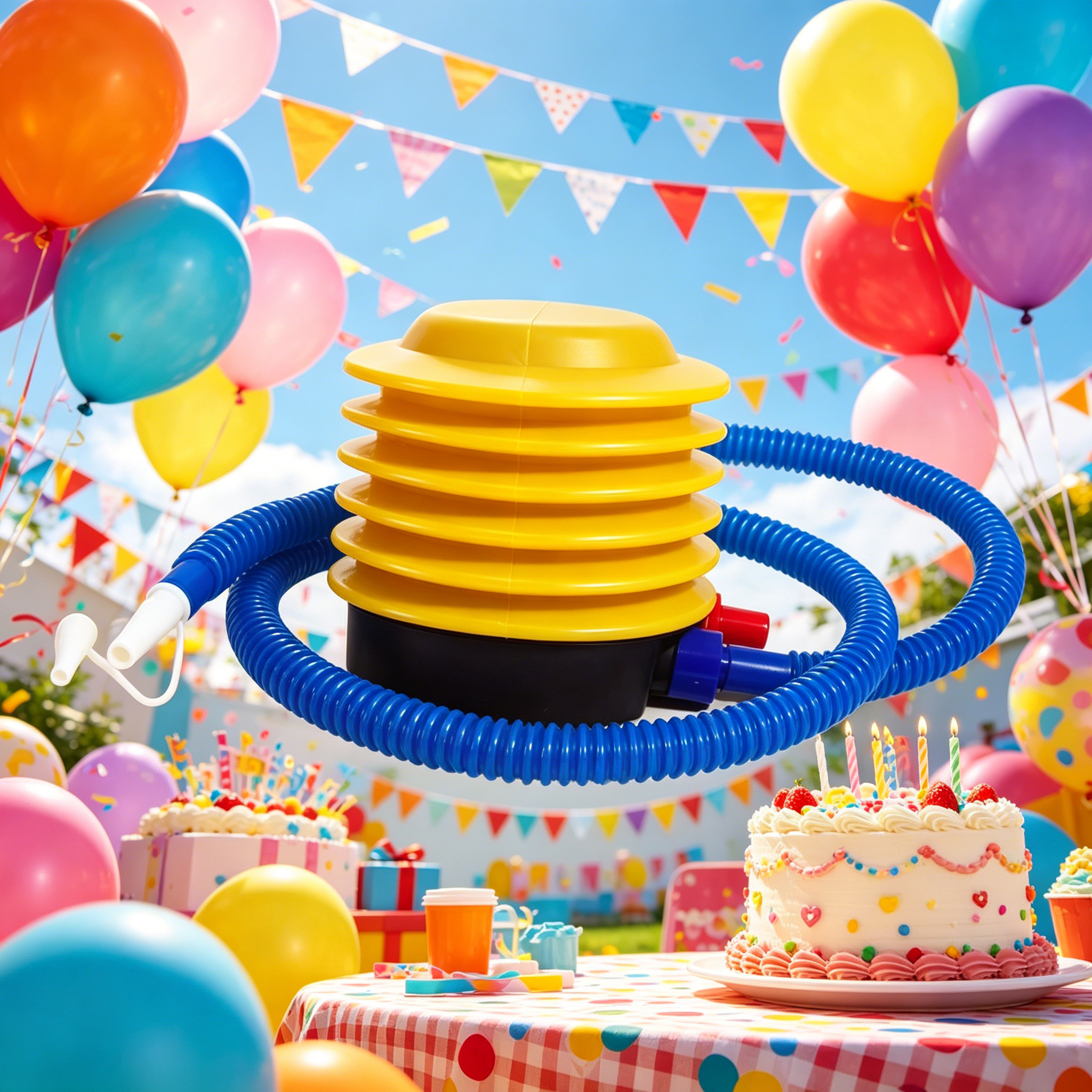 CURYMAY Foot-Operated Balloon Pump for Party Decorations and Inflatables (Yellow, 1 Pack) 1ou5j