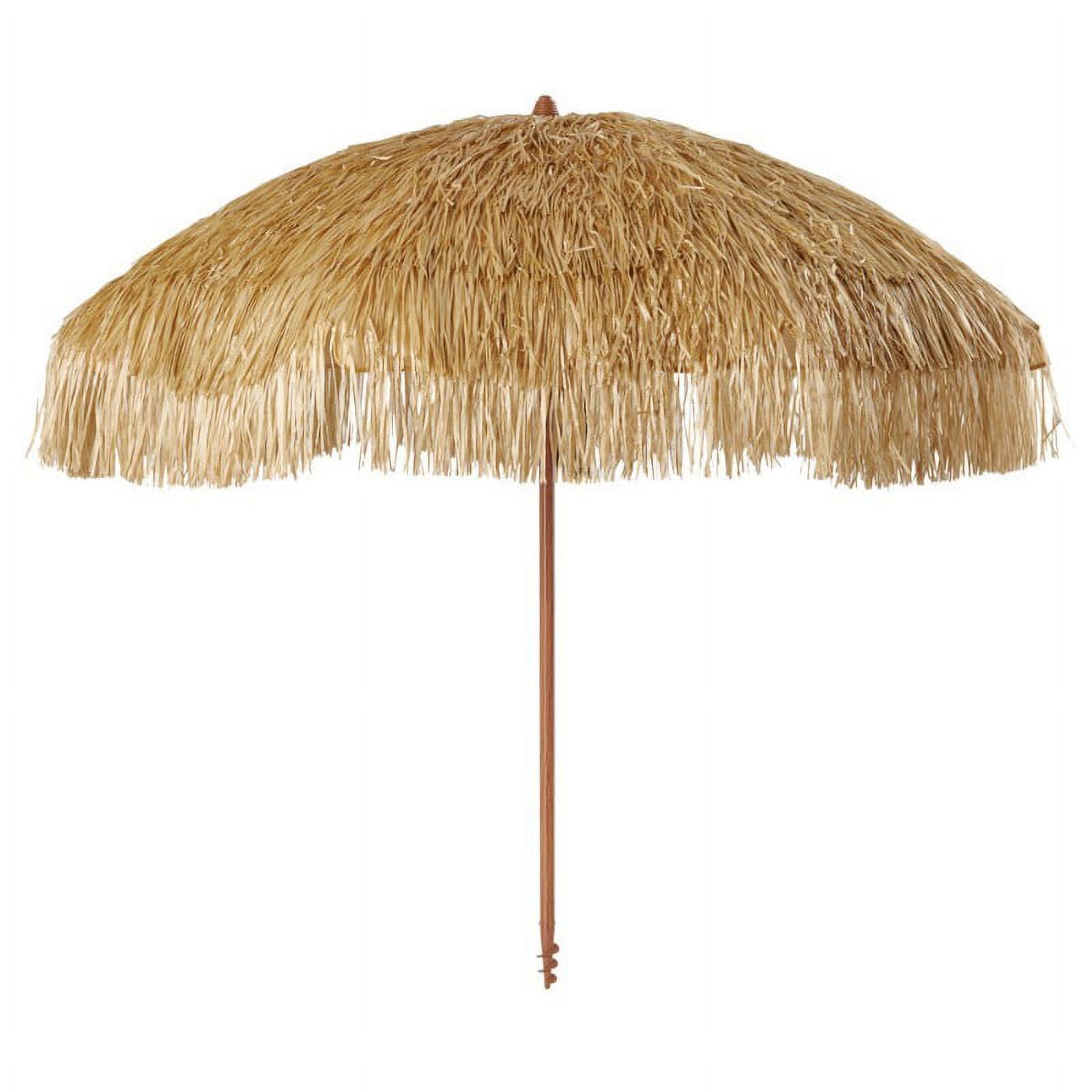 Mainstays Thatched Tiki Beach Umbrella with Sand Anchor (Brown, 6 ft, 2 Pack) zhxfh