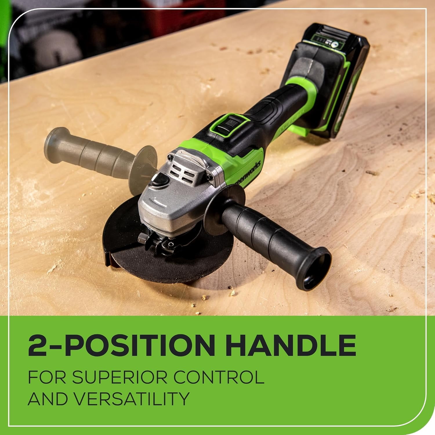 Greenworks 24V Brushless Angle Grinder with 4Ah USB Battery and Charger (Green, 4.5 in) h0a5u