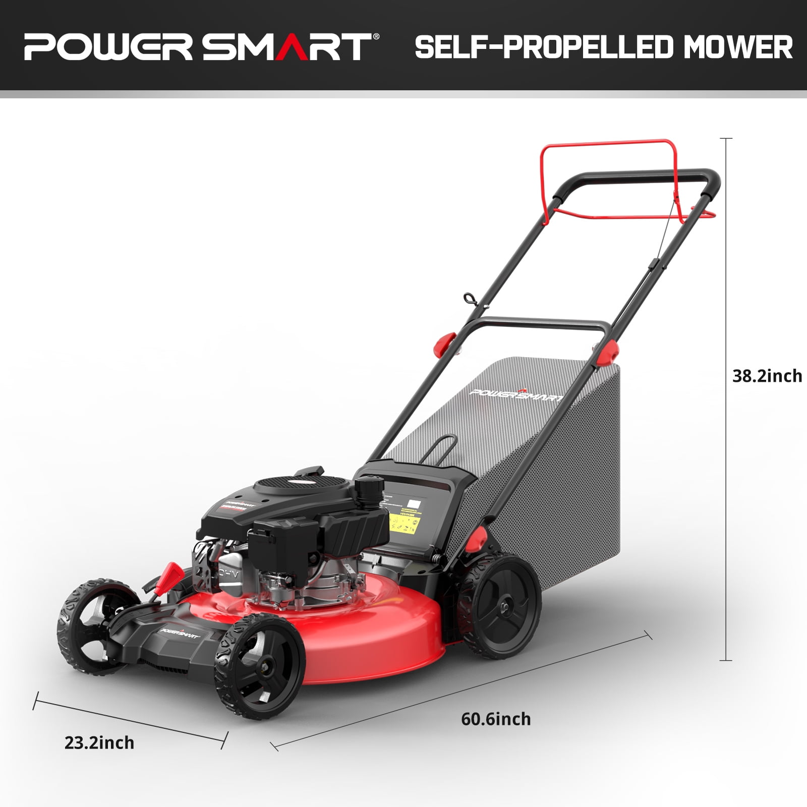 PowerSmart 170cc Gas Self-Propelled Lawn Mower (21 in, 3-in-1 Cutting System) 4pk96