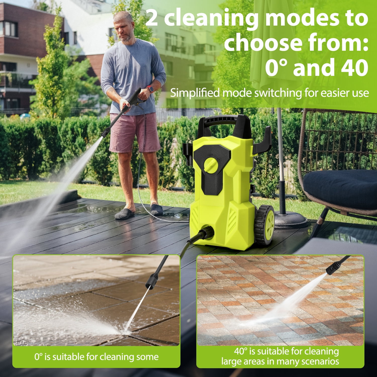 ZRSDIXKI 4000 PSI Electric Pressure Washer 2000W Power Cleaner with Foam Cannon (2.8 GPM, 26 ft Hose) ao6fd