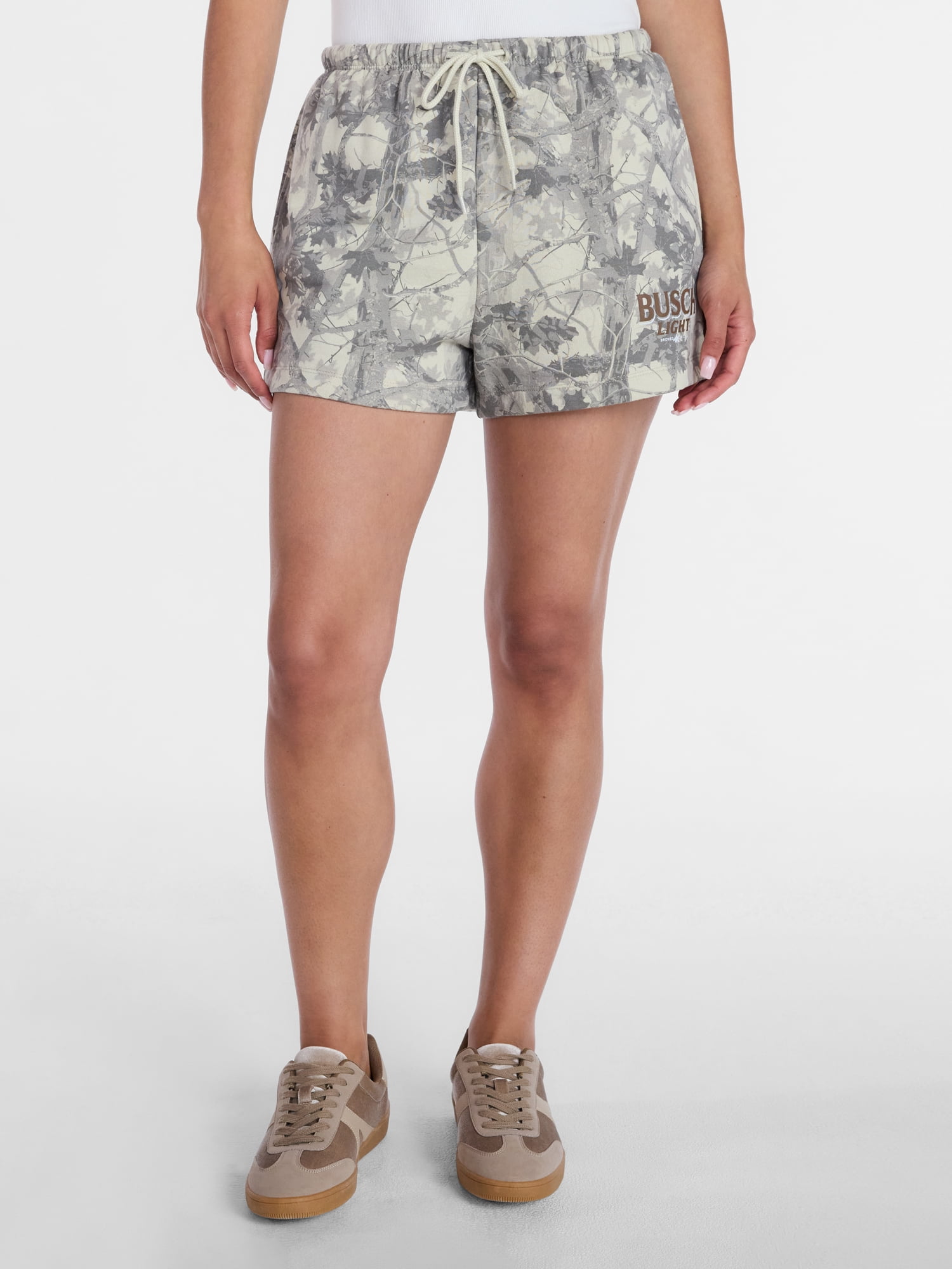 Busch Light Women's Printed Fleece Shorts, Relaxed Fit Lounge Wear (Green, Small) 8t9gi