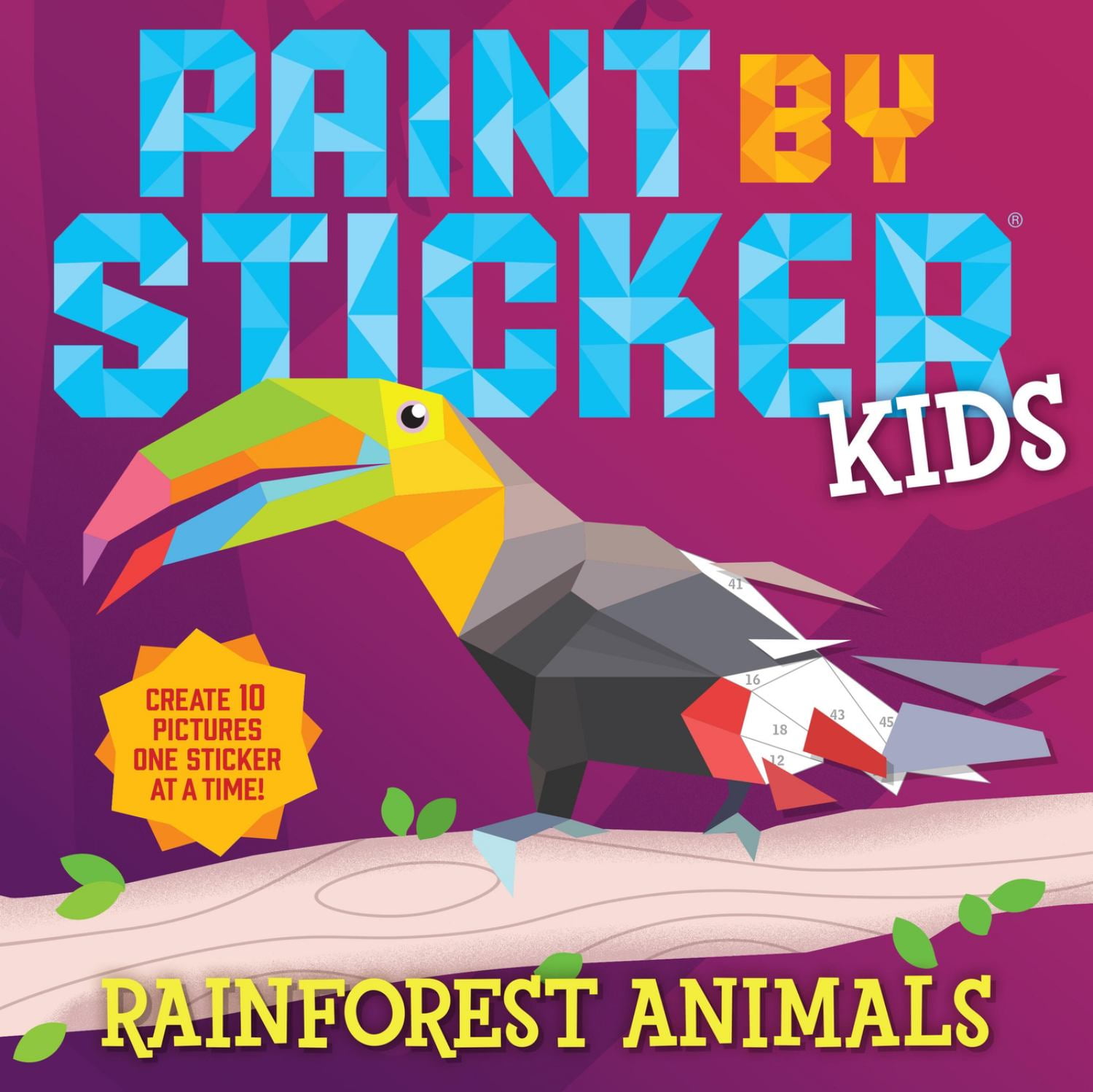 Workman Paint by Sticker Kids Rainforest Animals Activity Book (Paperback, 1 Count) udvvl