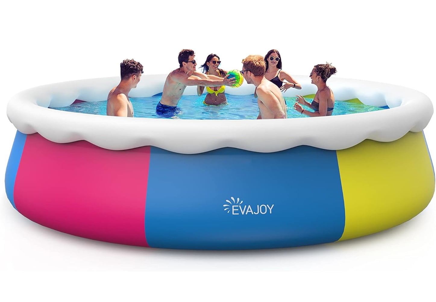 Evajoy Inflatable Top Ring Swimming Pool Set with Filter Pump (Blue, 15 ft x 35 in) cntix