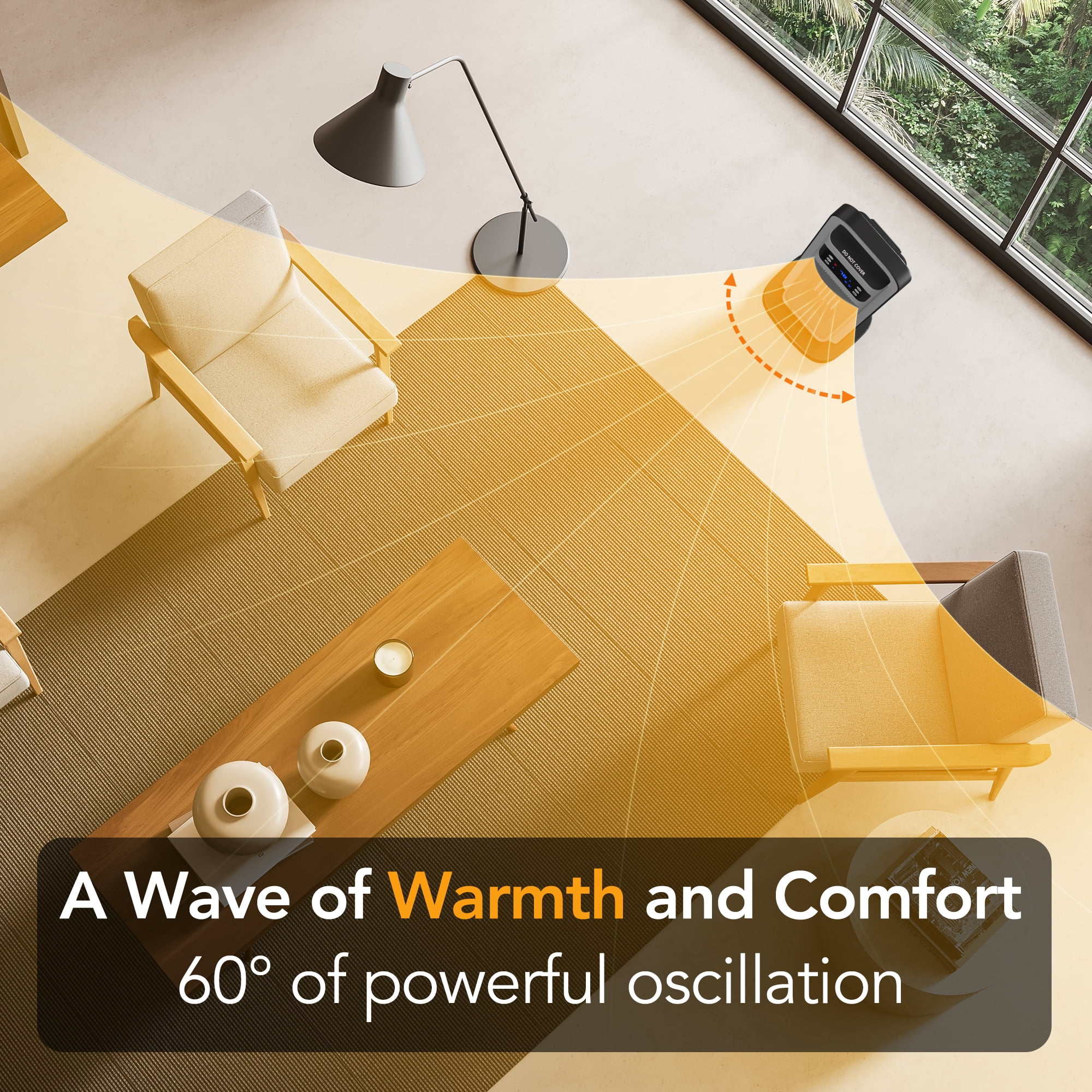 Comfort Zone 26 in Oscillating Digital Tower Heater with Remote Control (Silver, 26 in) n1rbh