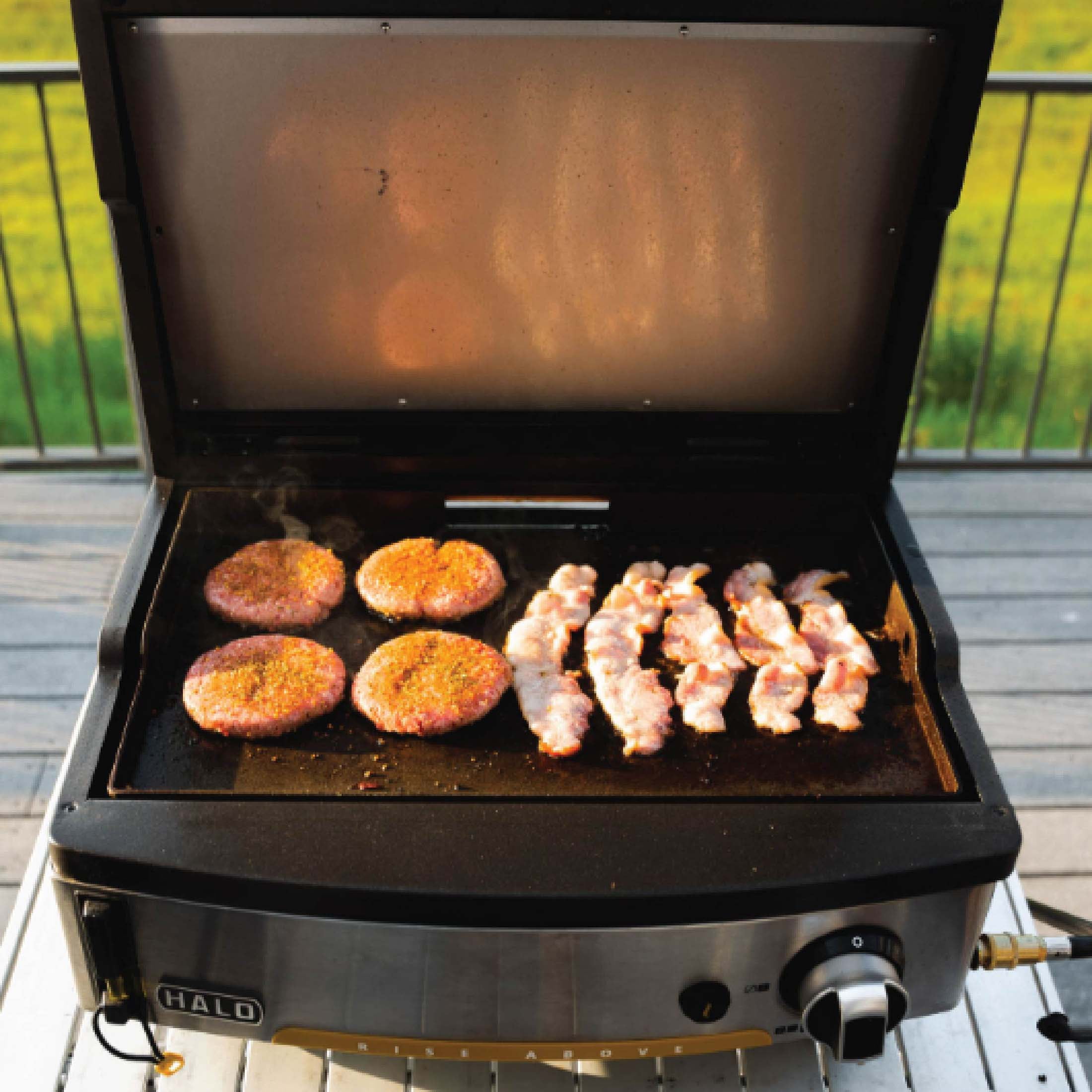 Halo Elite1B 1-Burner Outdoor Propane Gas Griddle with 2-Zone Cooking (Black, 284 sq in) agkdn