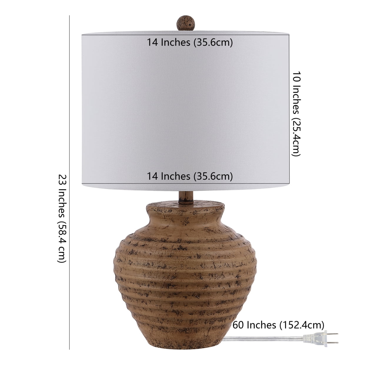 Safavieh Kamryn Textured Resin Table Lamp (Brown, 23 in) idaxi