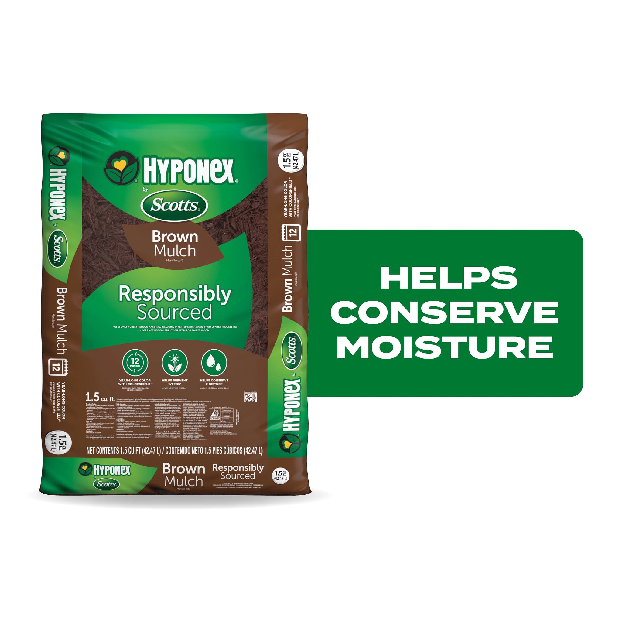 Scotts Hyponex Brown Mulch for Landscapes and Gardens (Brown, 1.5 cu. ft.) y1d9d